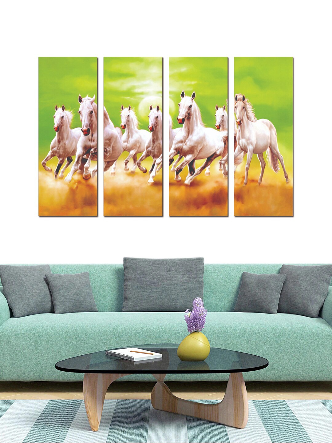 

Gallery99 Set Of 4 Green & White Printed Framed Wall Art