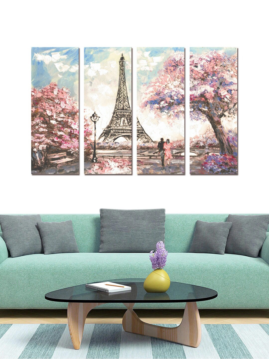 

Gallery99 Set Of 4 Pink Eiffel Tower Painting Wall Art