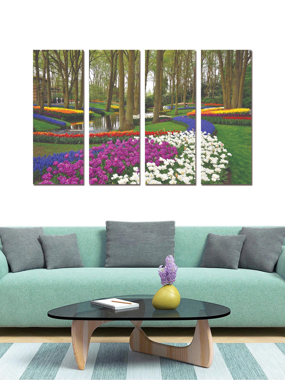 

Gallery99 Set of 4 Abstract Painting Framed Canvas Wall Art, Green