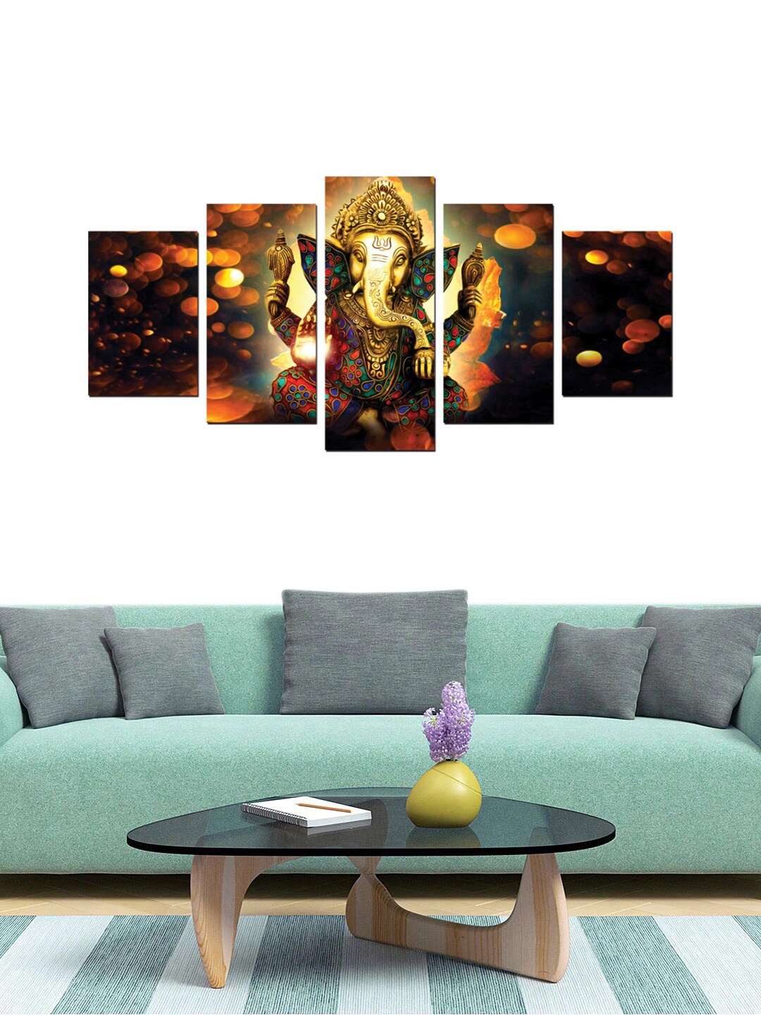 

Gallery99 Set Of 5 Yellow & Gold-Toned Printed Framed Wall Art