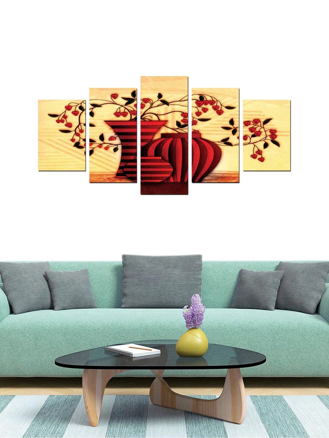

Gallery99 Set Of 5 Yellow & Brown Printed Framed Wall Art
