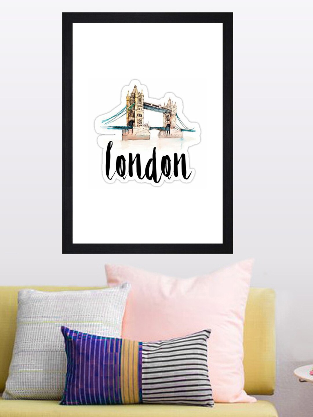 

Gallery99 White & Black Printed London Framed Canvas Wall Painting