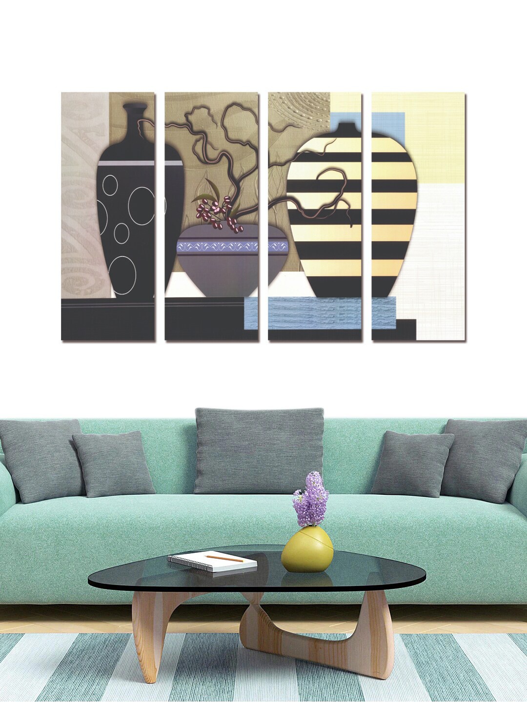 

Gallery99 Set Of 4 Black Painting Home Wall Art