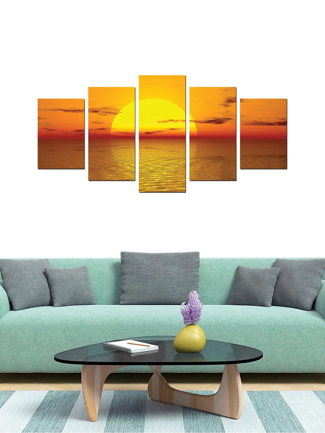 

Gallery99 Set Of 5 Yellow Sunrise Painted Wall Art