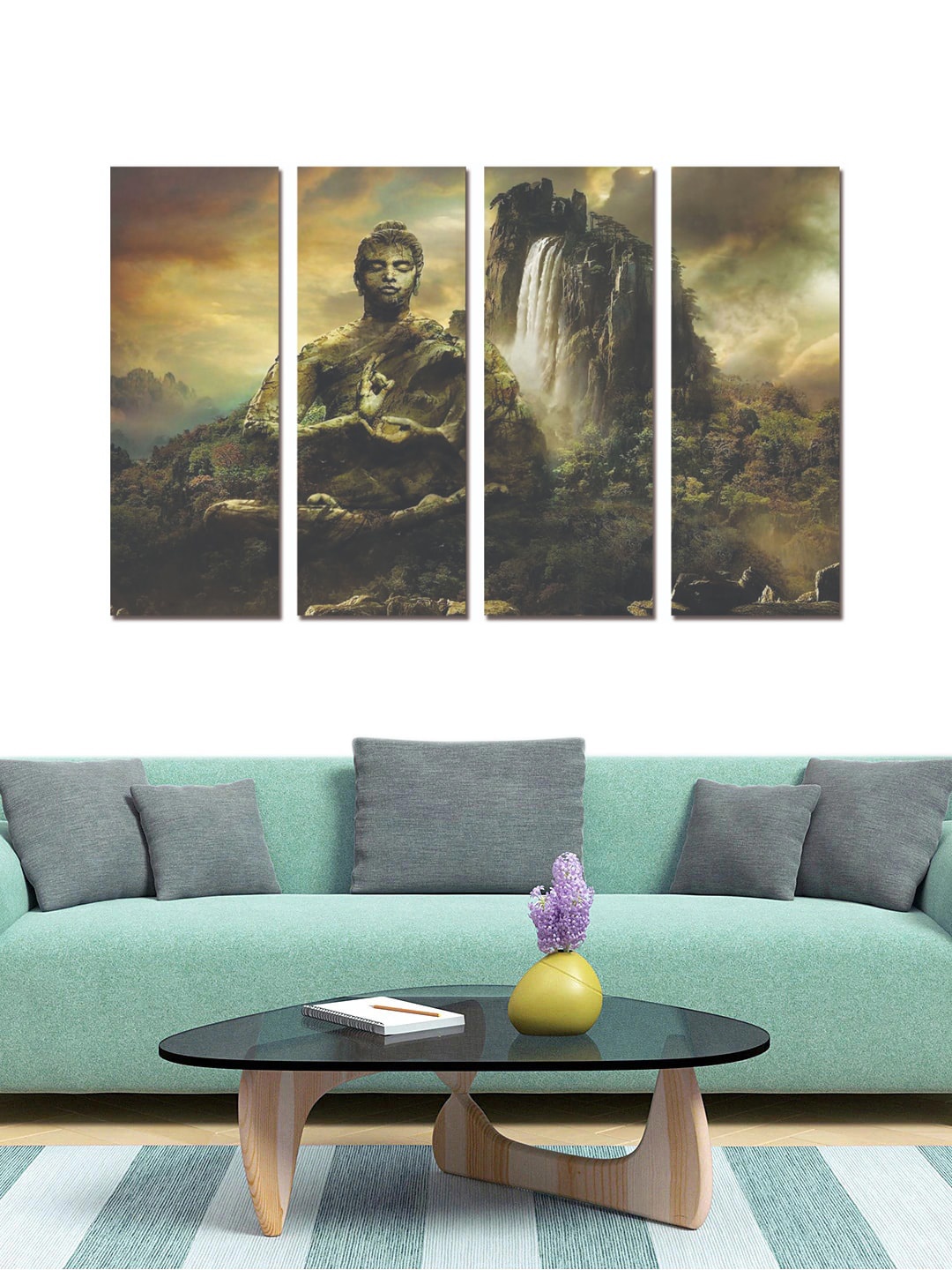 

Gallery99 Set Of 4 Green Meditative Buddha Religious Wall Art