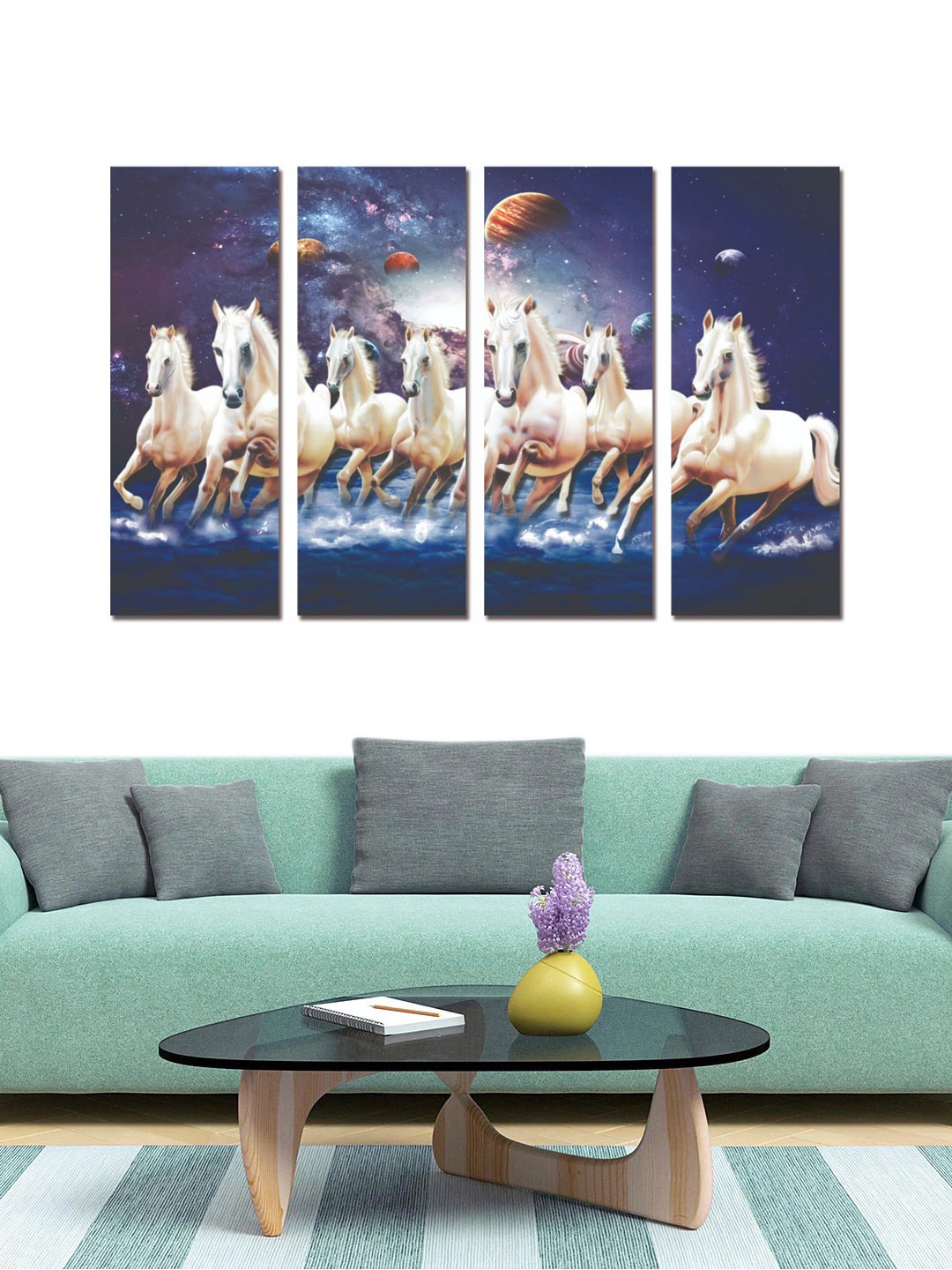 

Gallery99 Set of 4 Abstract Painting Framed Canvas Wall Art, White