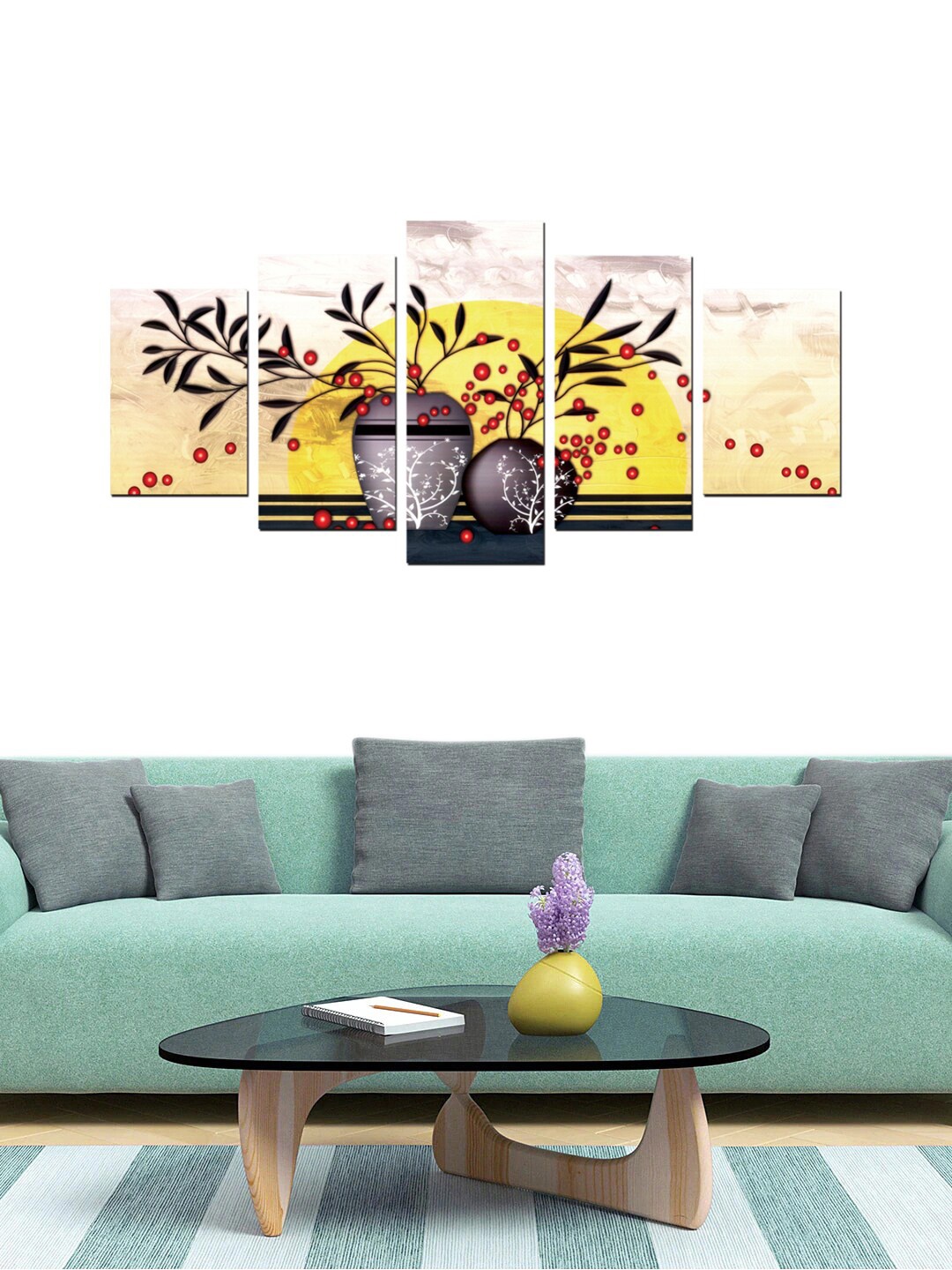 

Gallery99 Set Of 5 Yellow Floral Flowers Wall Art