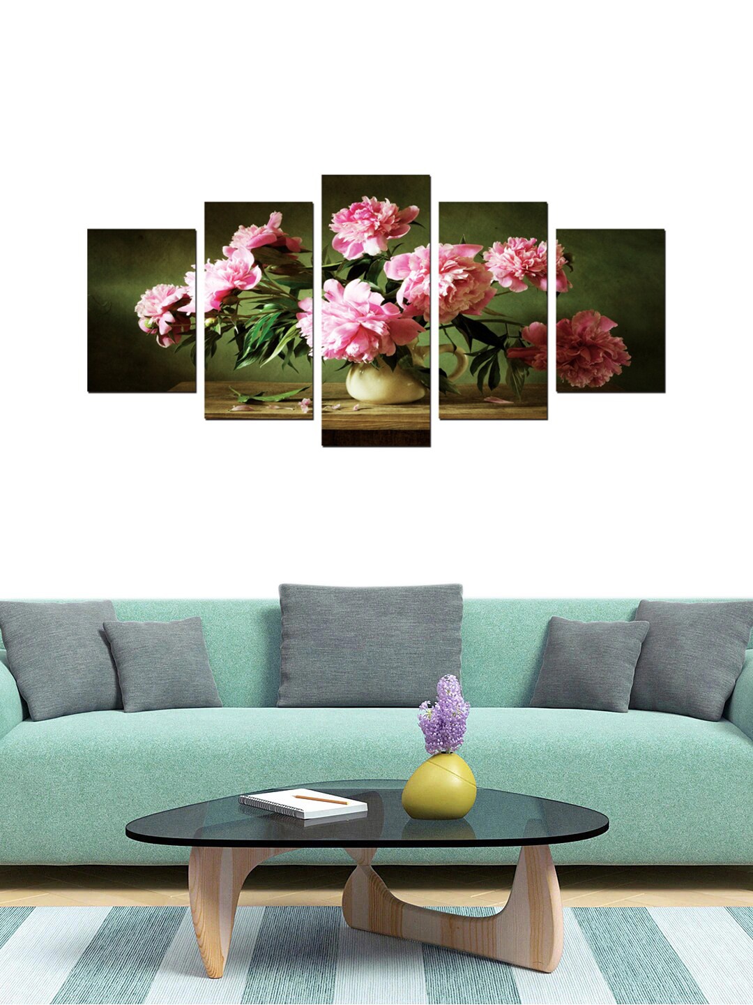 

Gallery99 Set Of 5 Flower Painting Panel Wall Art, Pink