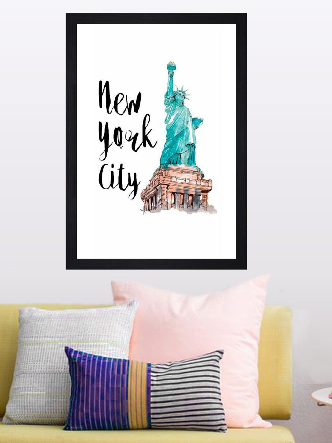 

Gallery99 White & Blue Printed Framed Wall Art