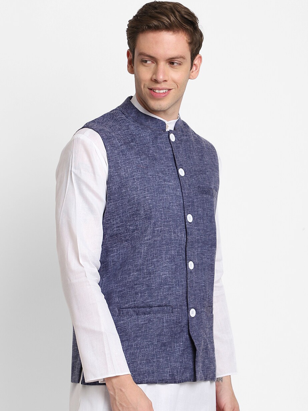 

DEVOILER Men White Kurta with Pyjamas