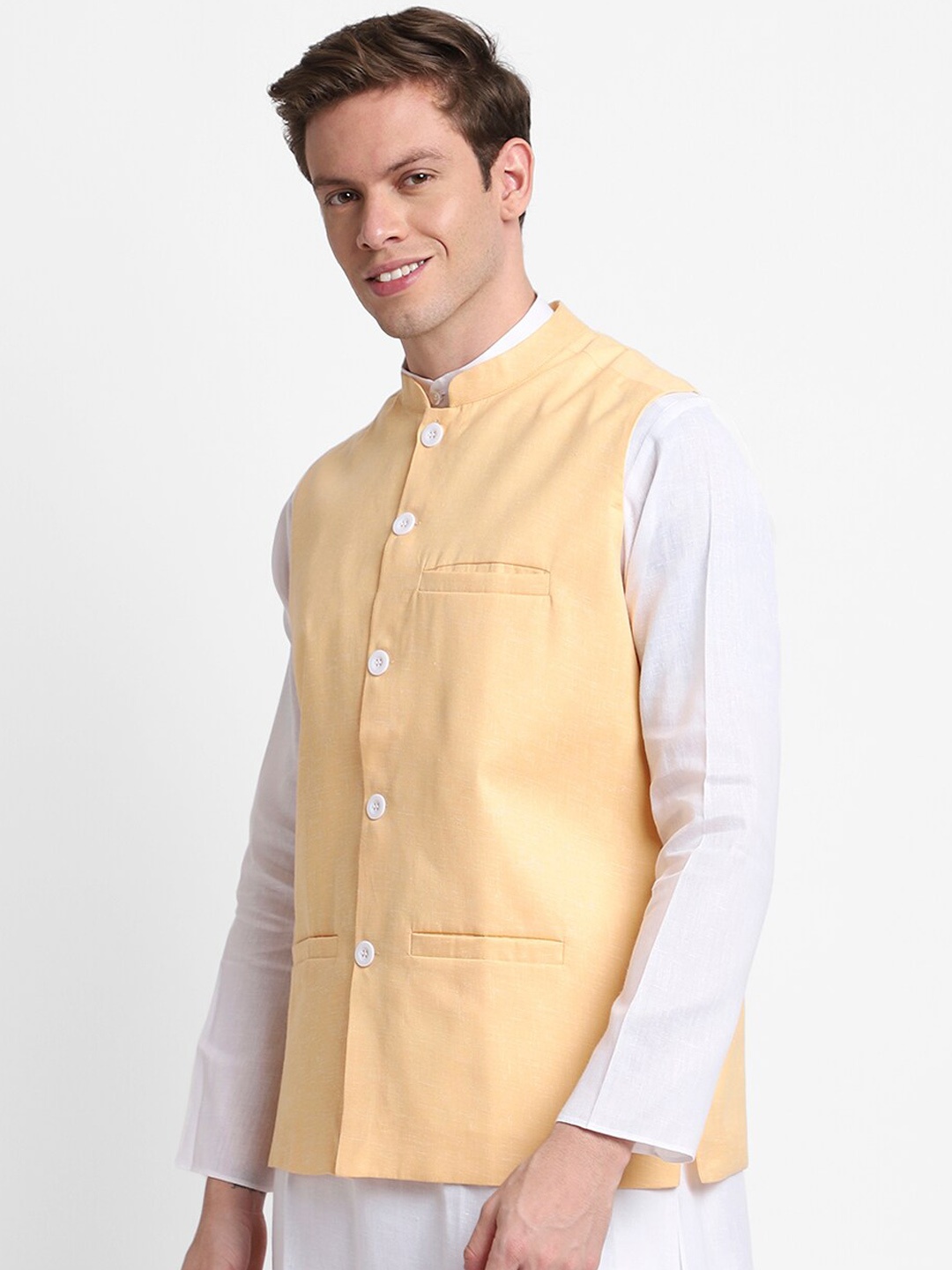 

DEVOILER Men White Kurta with Pyjamas