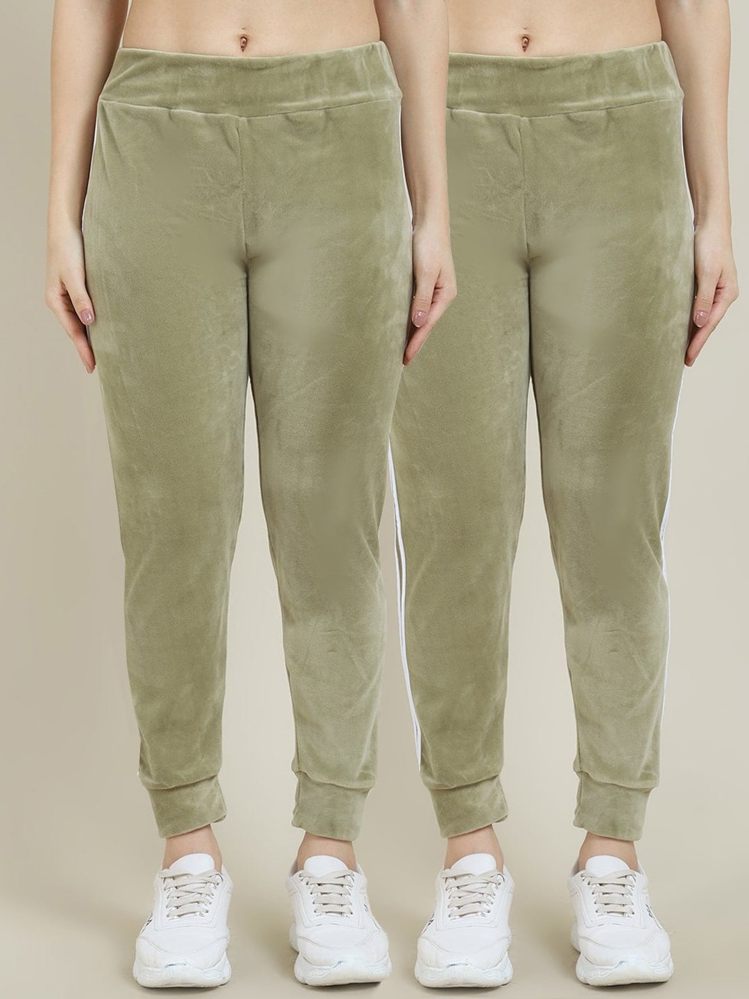 

Miaz Lifestyle Women Pack Of 2 Green Solid Relaxed-Fit Joggers