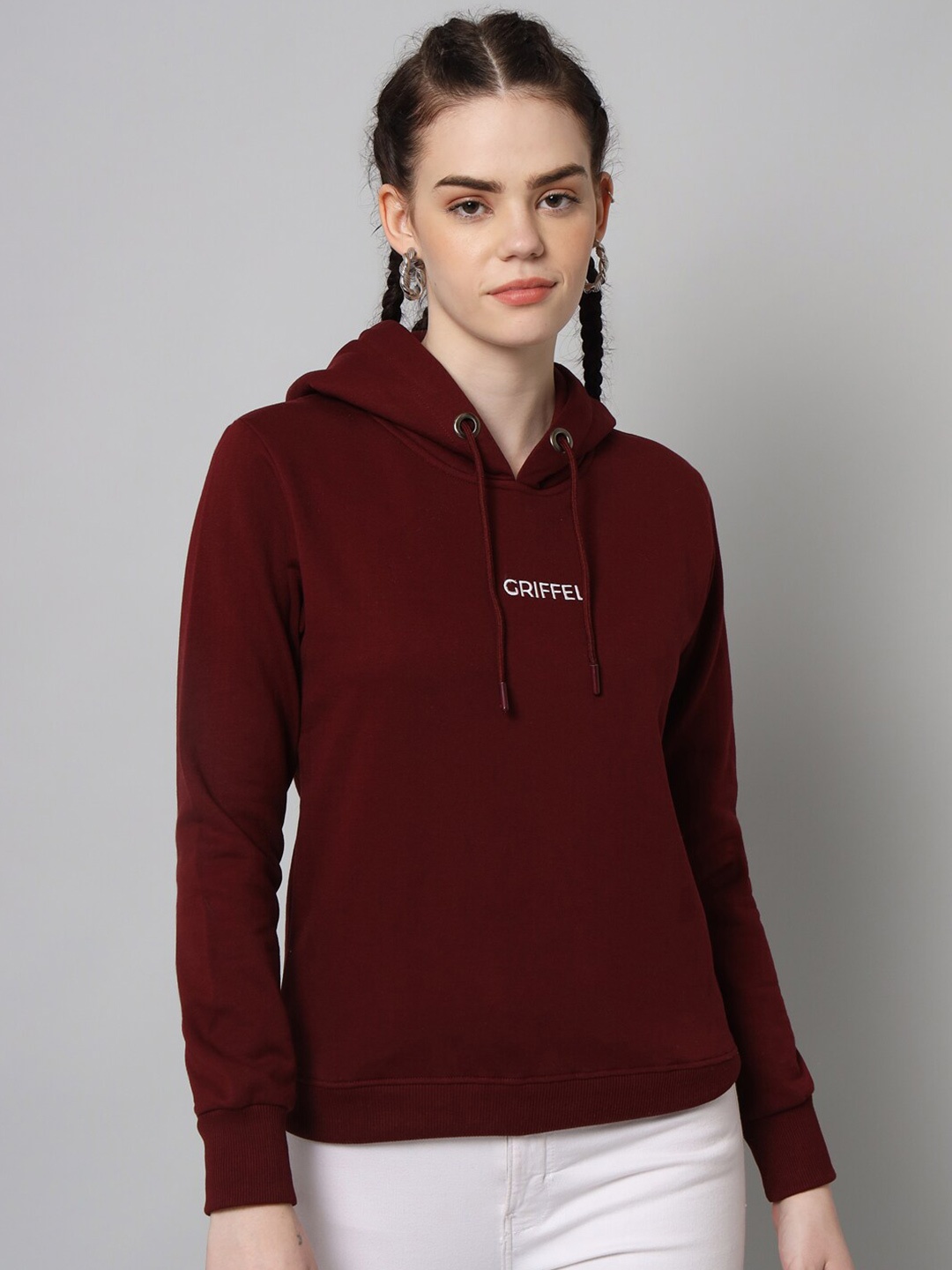 

GRIFFEL Women Maroon Sweatshirt
