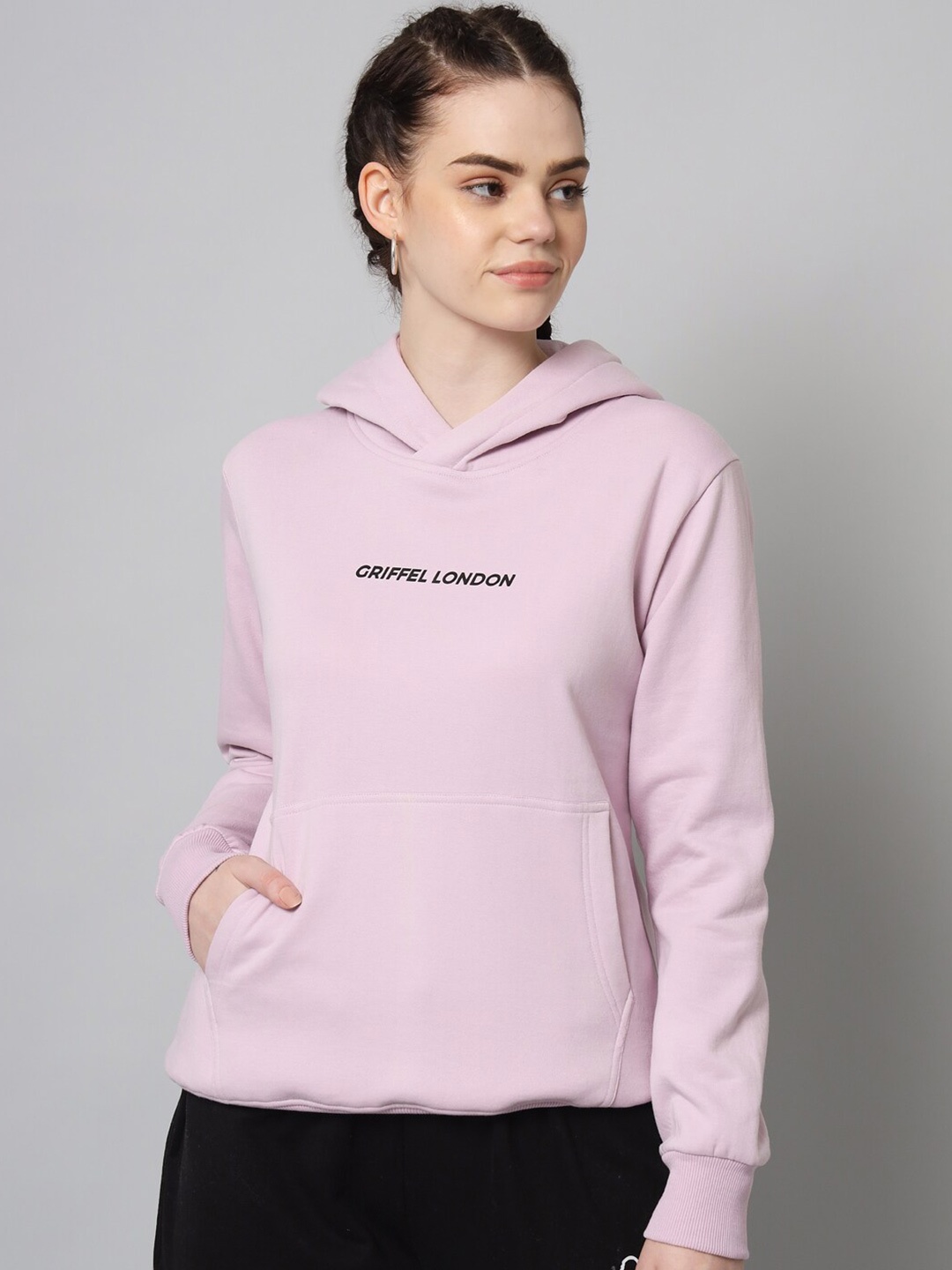 

GRIFFEL Women Purple Hooded Sweatshirt