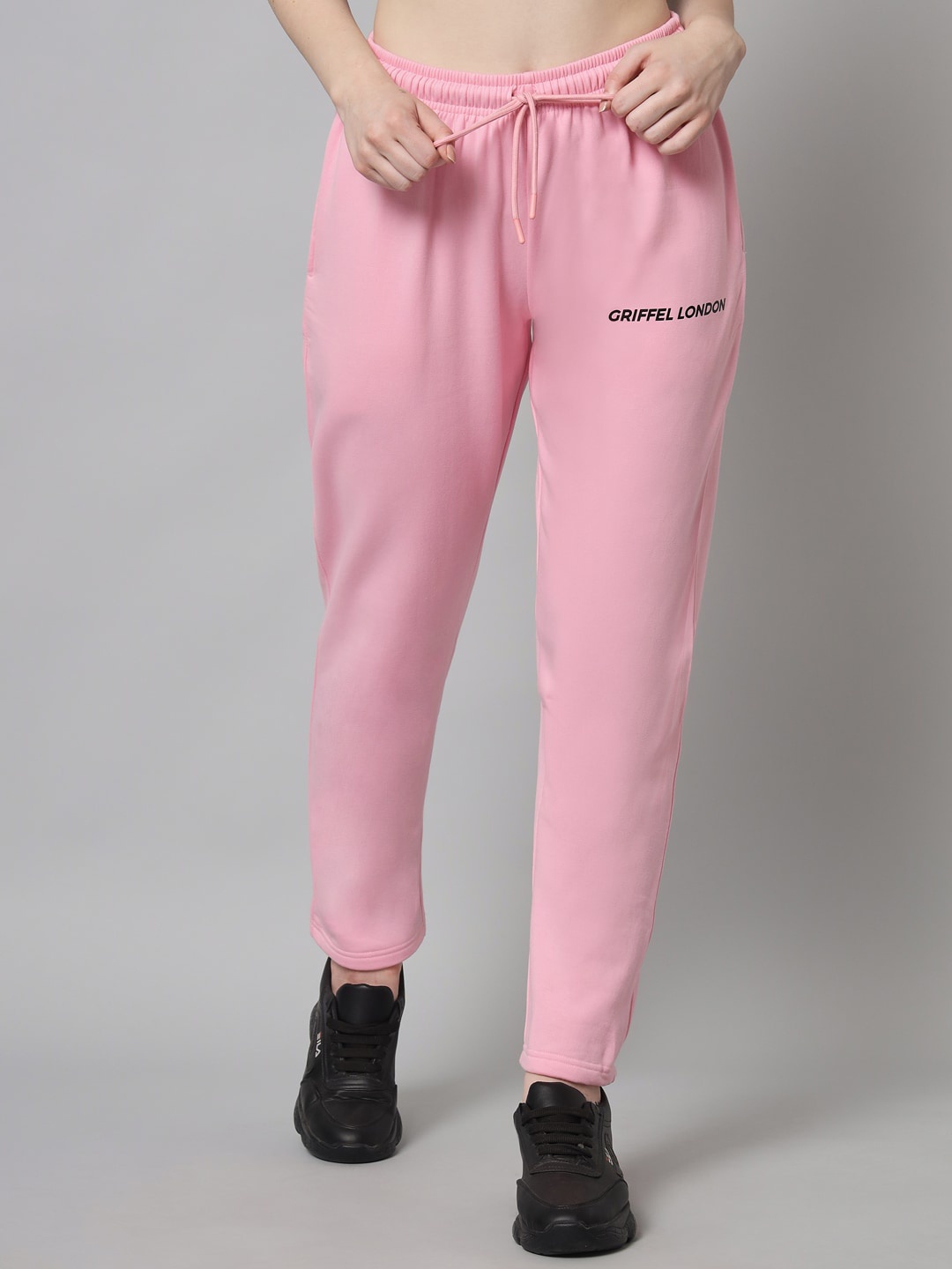 

GRIFFEL Women Pink Solid Cotton Track Pant