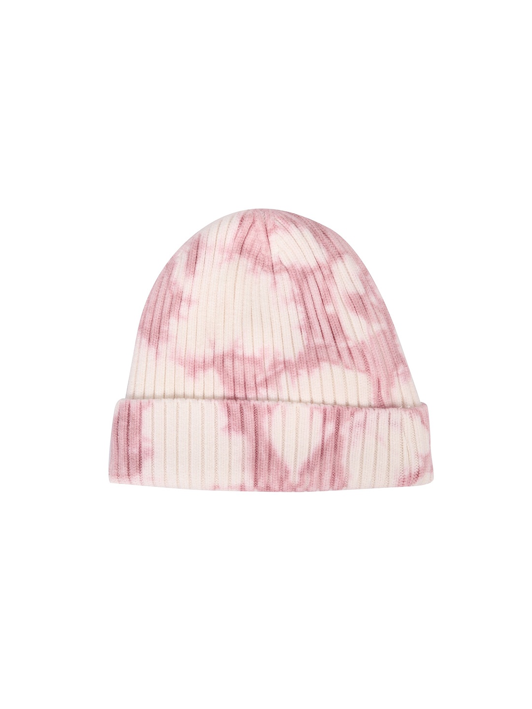 

FabSeasons Unisex Pink & Cream-Coloured Colourblocked Beanie