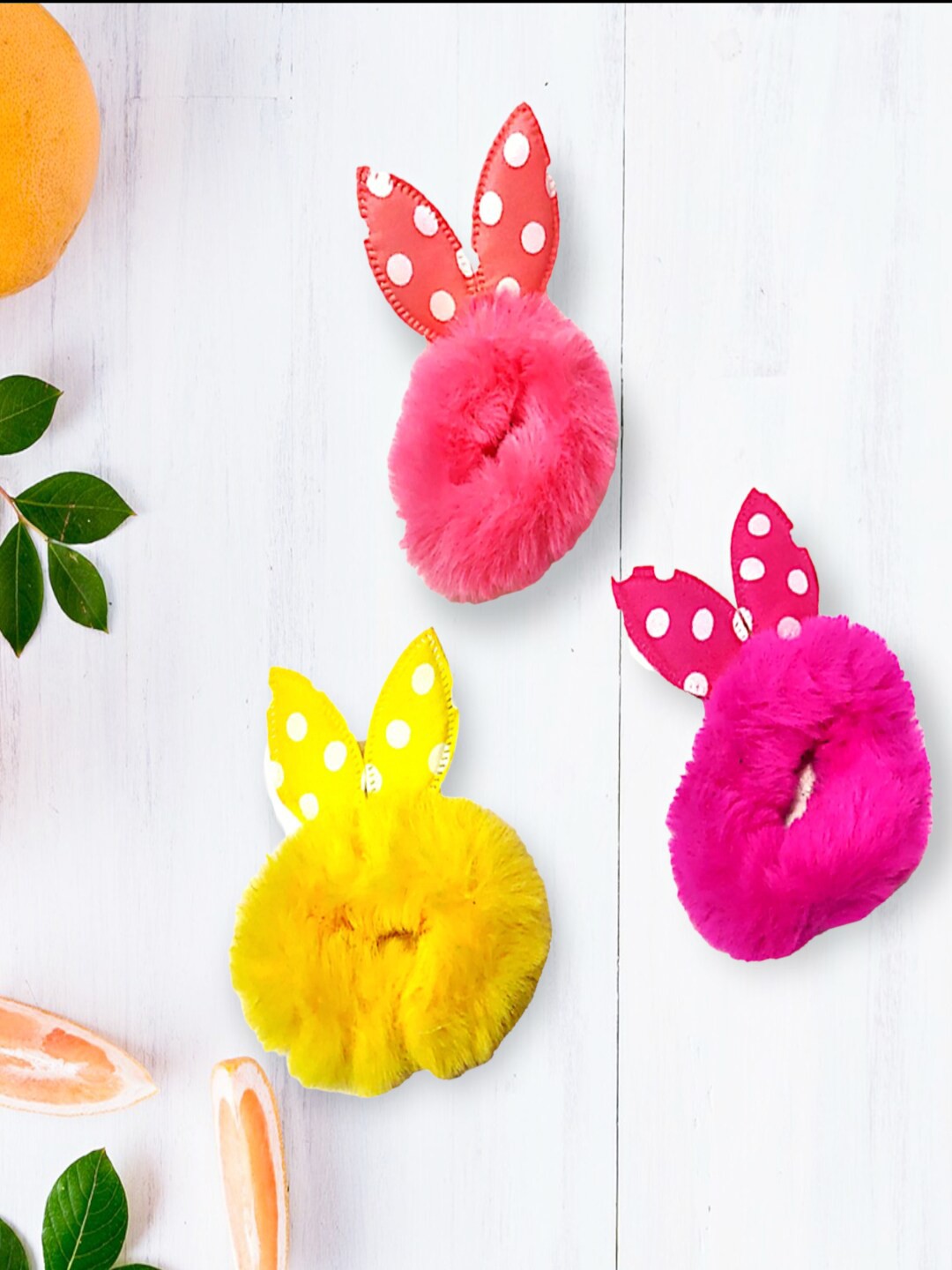 

Proplady Girls Pink & Coral Set of 3 Ponytail Holders