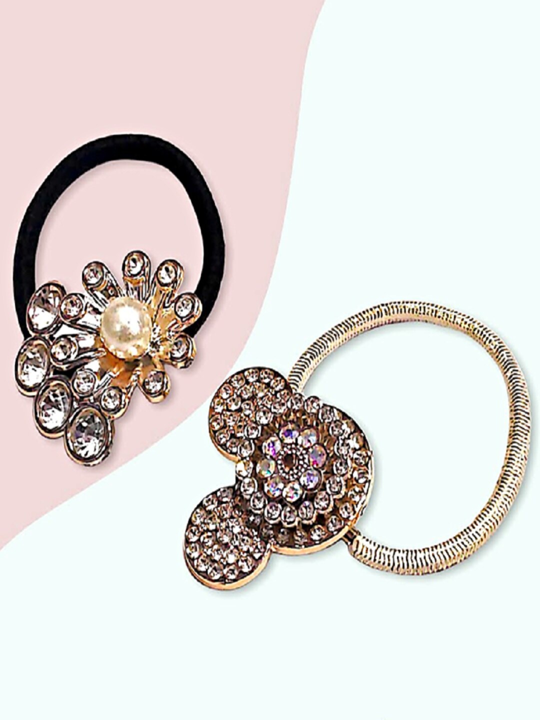 

Proplady Girls Gold-Toned Set of 2 Embellished Ponytail Holders