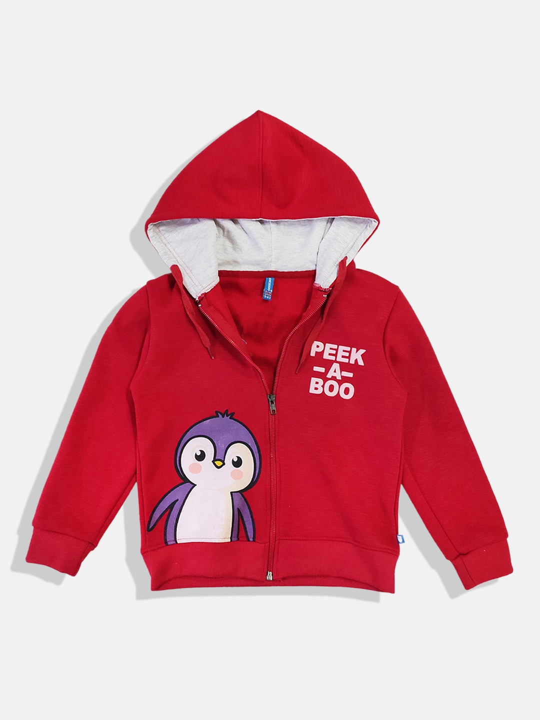 

GAME BEGINS Boys Premium Cotton Graphic Printed Hooded Sweatshirt, Red