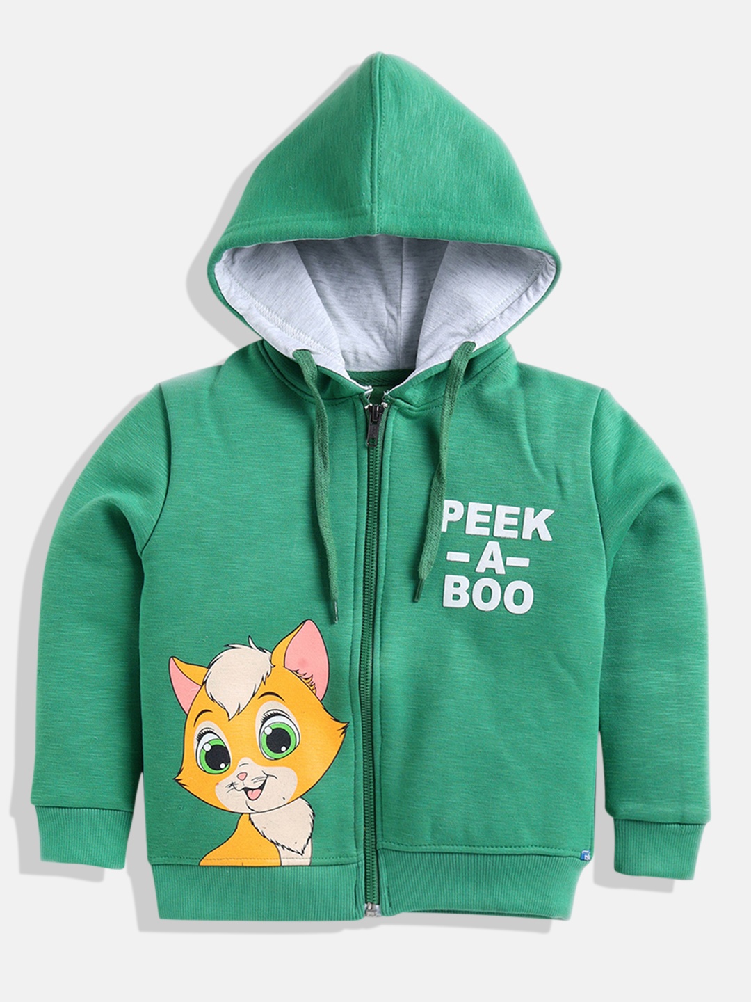 

GAME BEGINS Boys Premium Cotton Graphic Printed Hooded Sweatshirt, Green