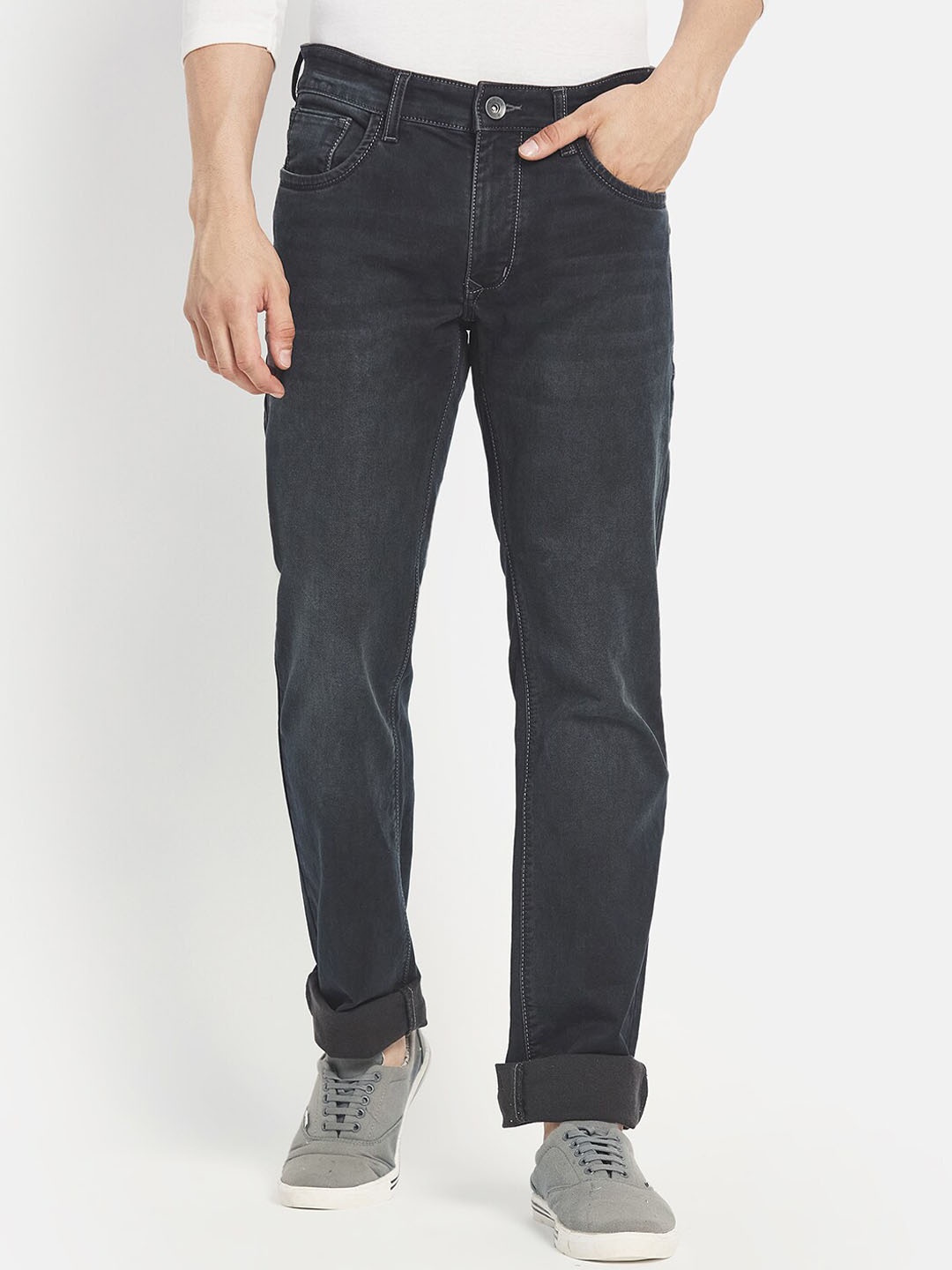 

Octave Men Grey Light Fade Cotton Jeans