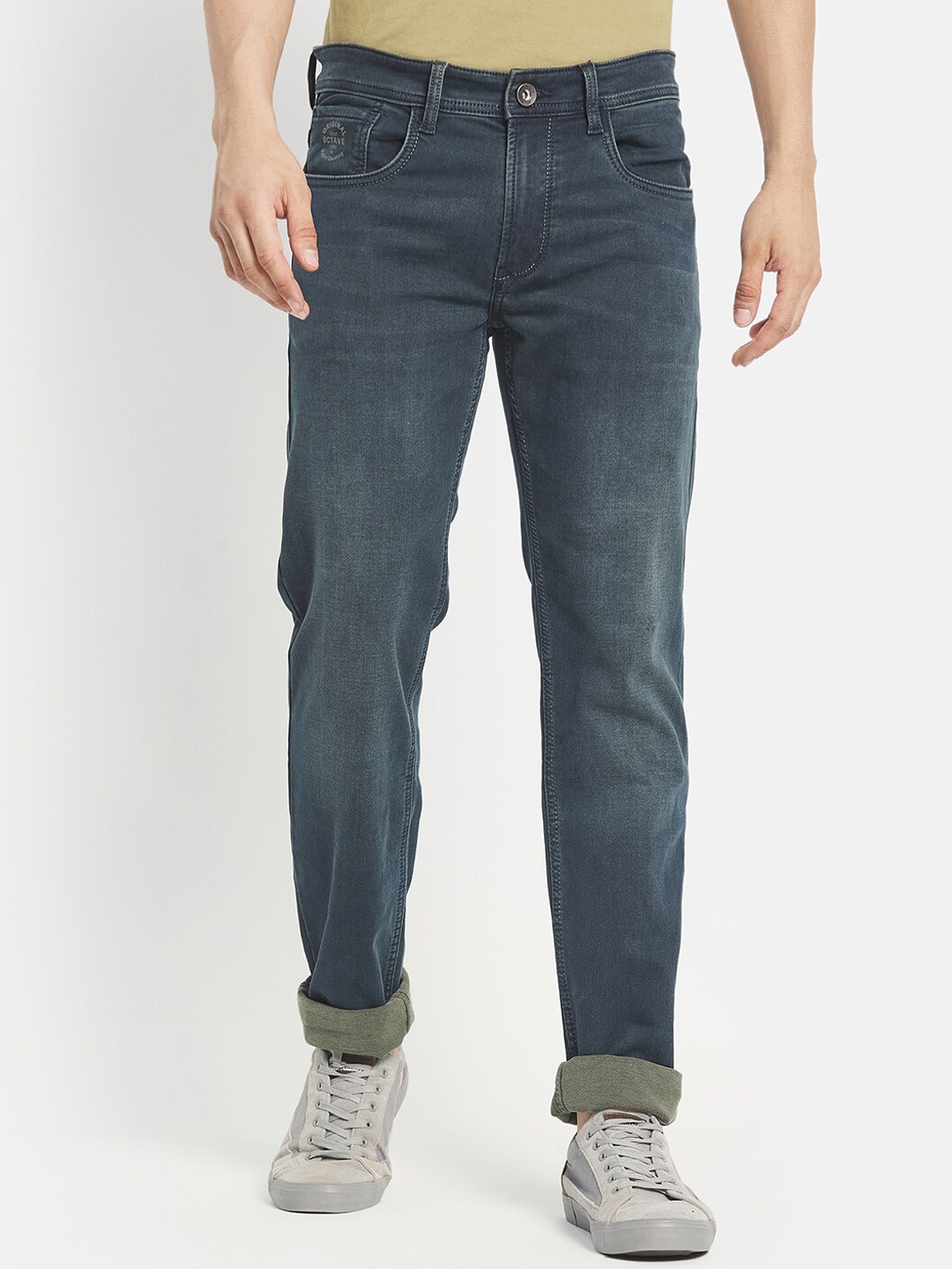 

Octave Men Grey Regular Fit Cotton Mid-Rise Jeans