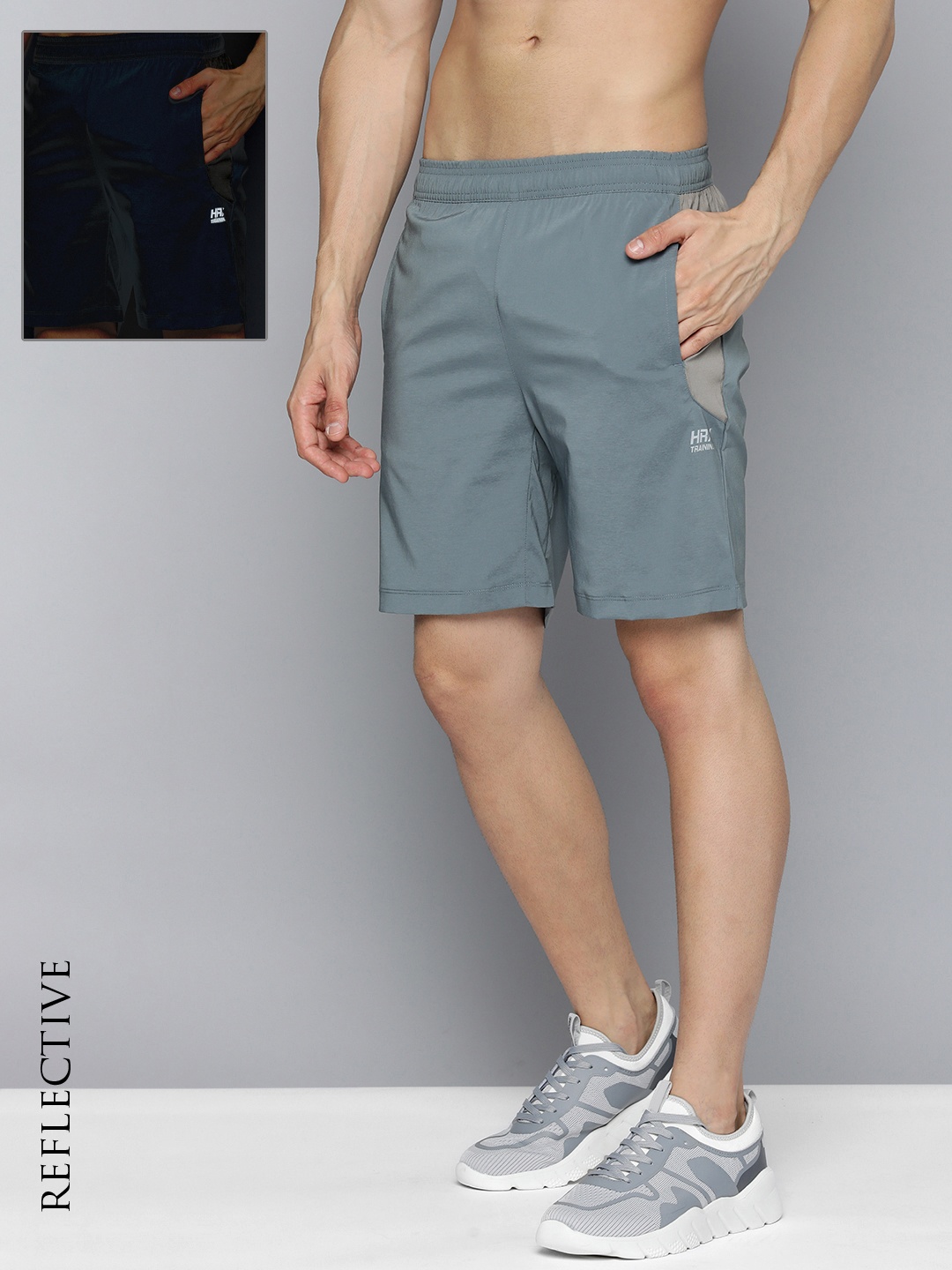

HRX by Hrithik Roshan Men Rapid Dry Training or Gym Sports Shorts, Grey