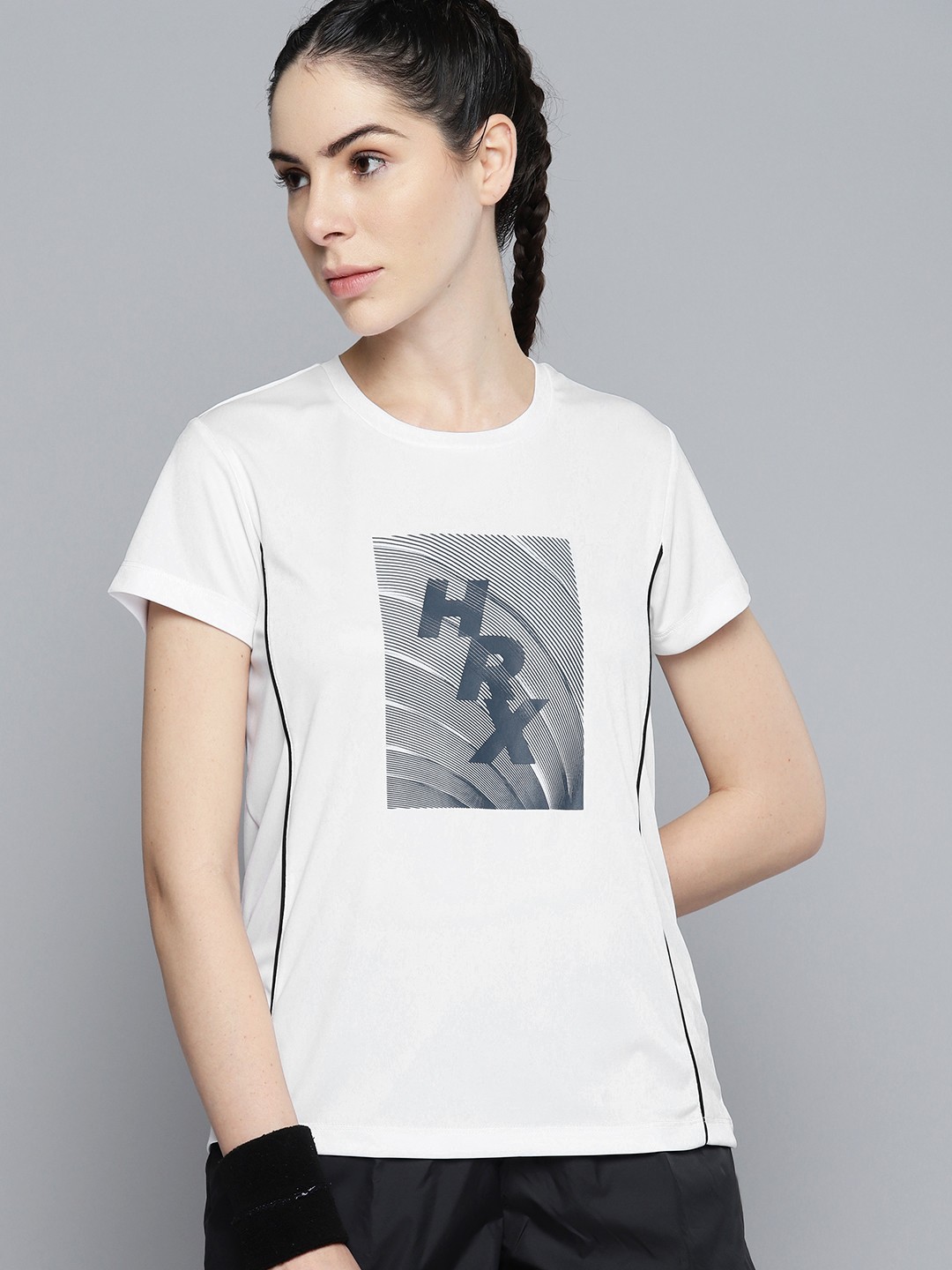 

HRX by Hrithik Roshan Brand Logo Printed T-shirt, White