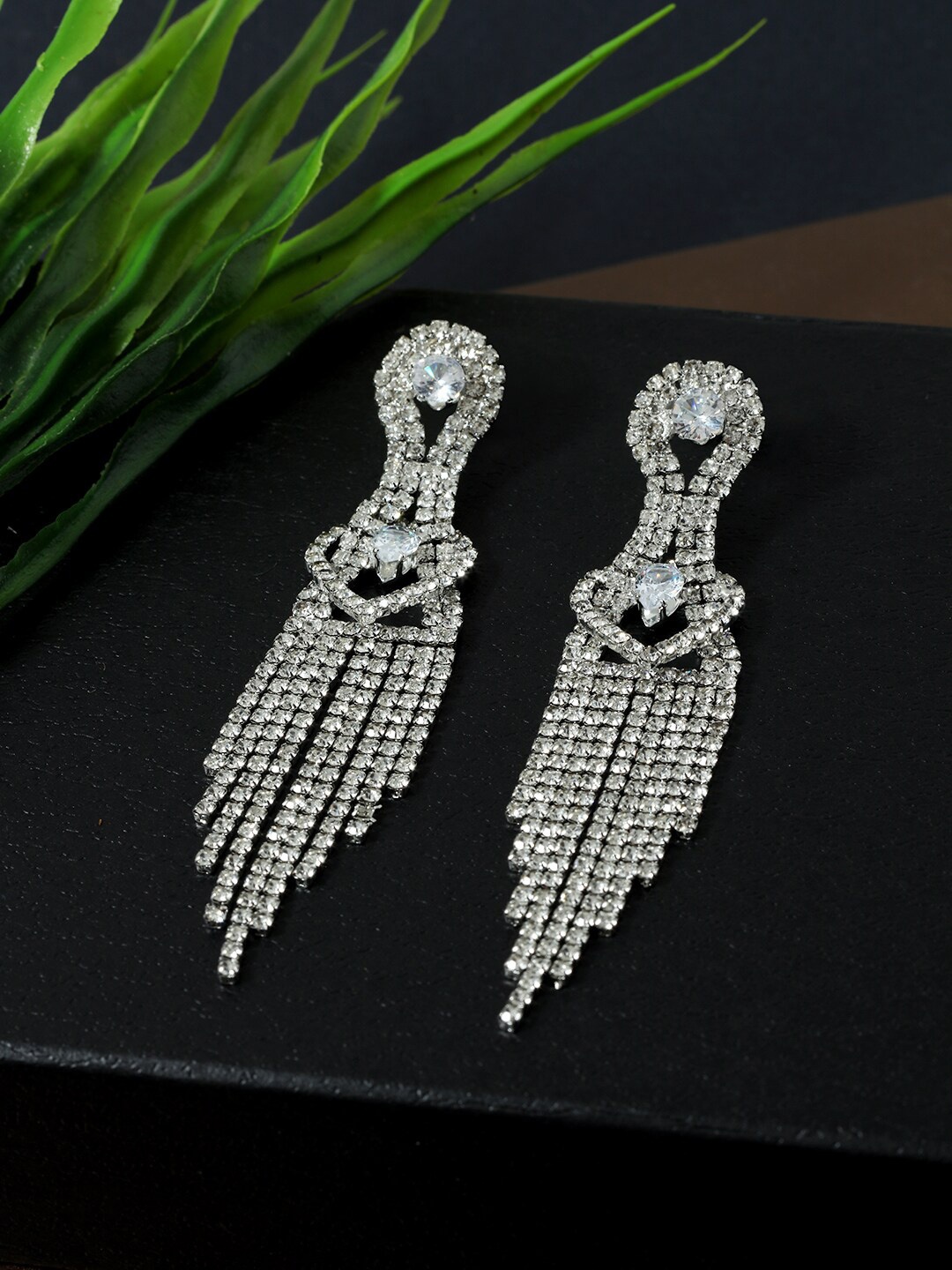 

AccessHer Silver Plated Contemporary Drop Earrings
