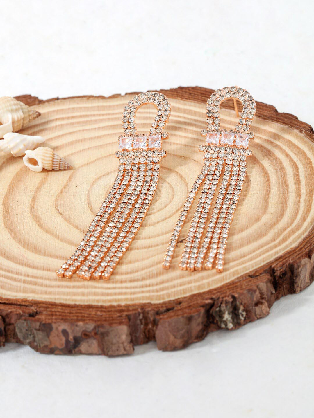 

AccessHer Gold-Toned Contemporary Drop Earrings