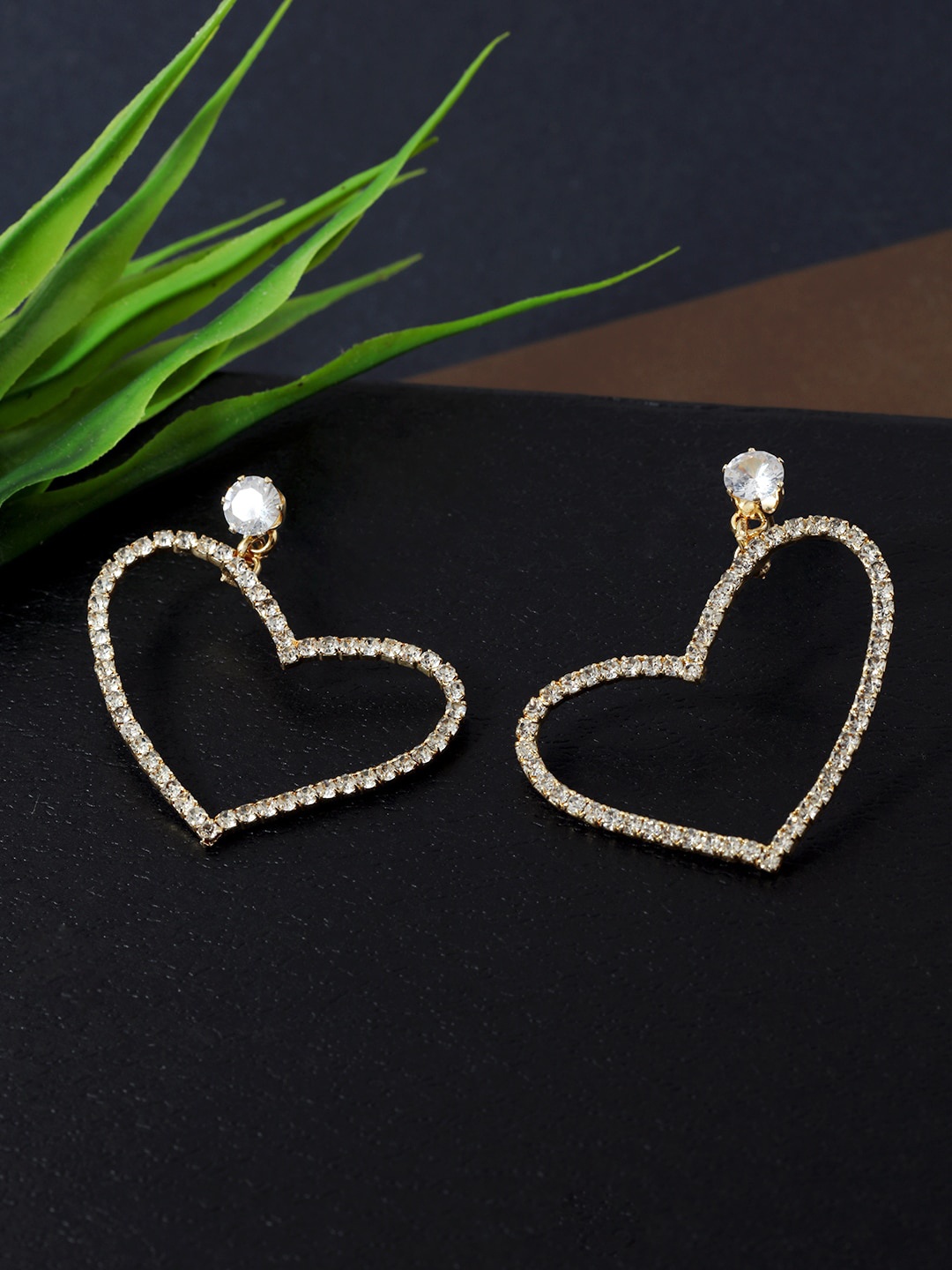 

AccessHer Gold-Plated Heart Shaped Hoop Earrings