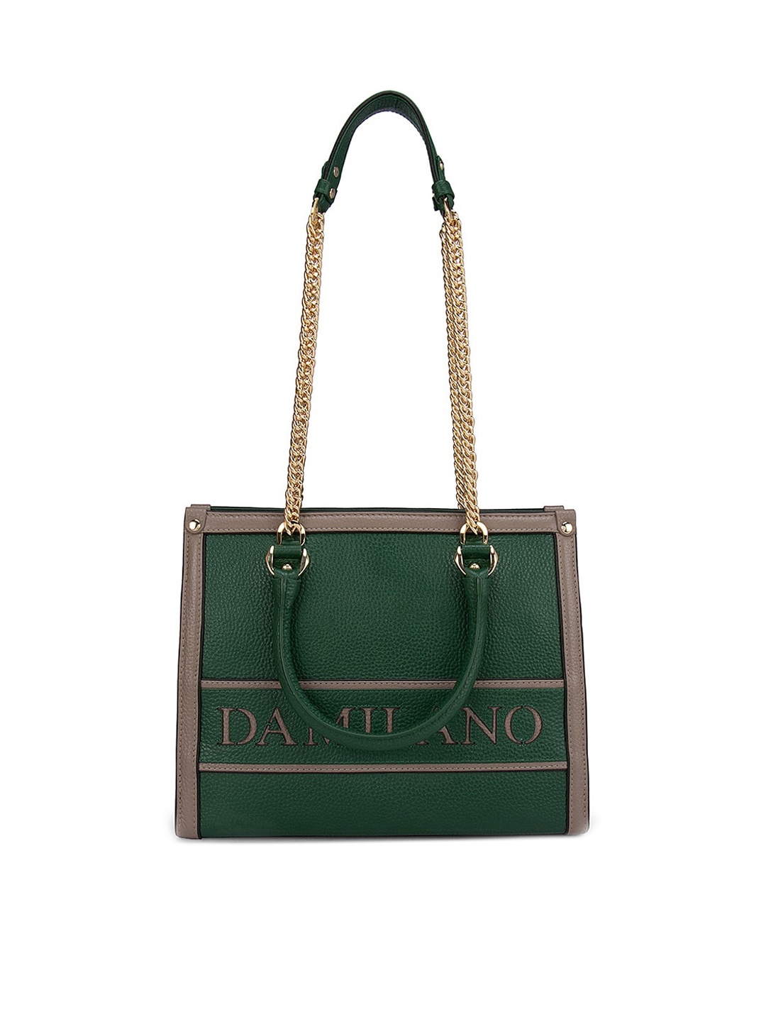 

Da Milano Women Green Textured Leather Structured Shoulder Bag