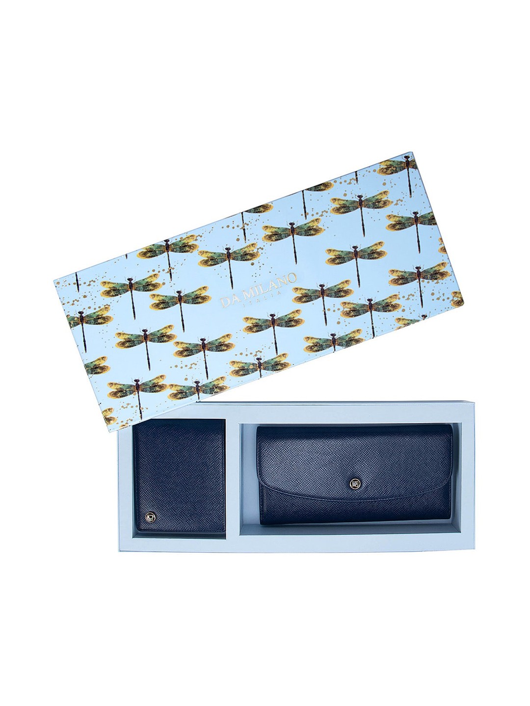 

Da Milano Men Blue Solid Leather Accessory Gift Set