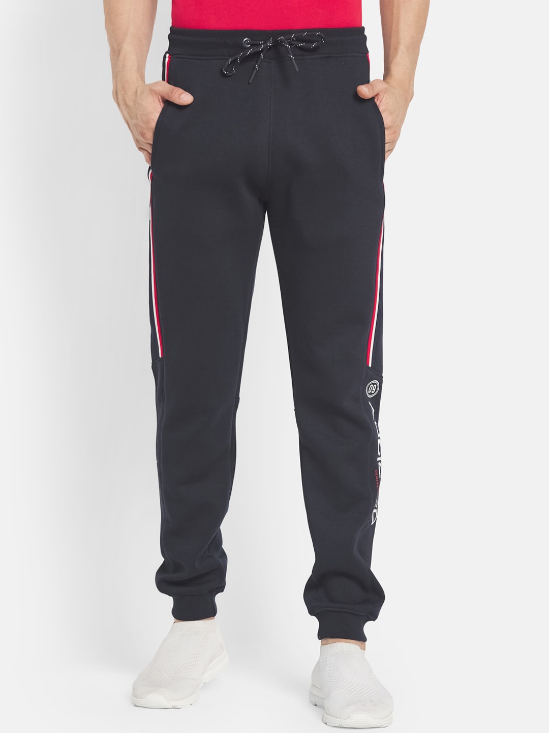 

Octave Men Navy Blue Solid Cotton Track Pants