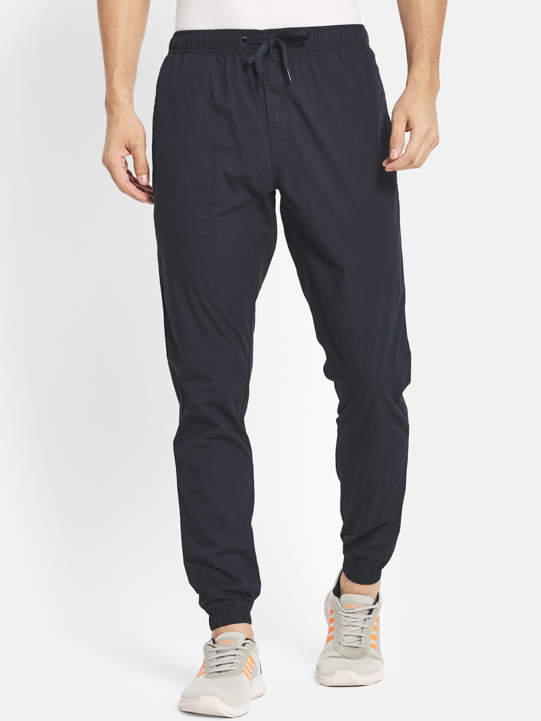 

Octave Men Navy Blue Solid Cotton Track Pants