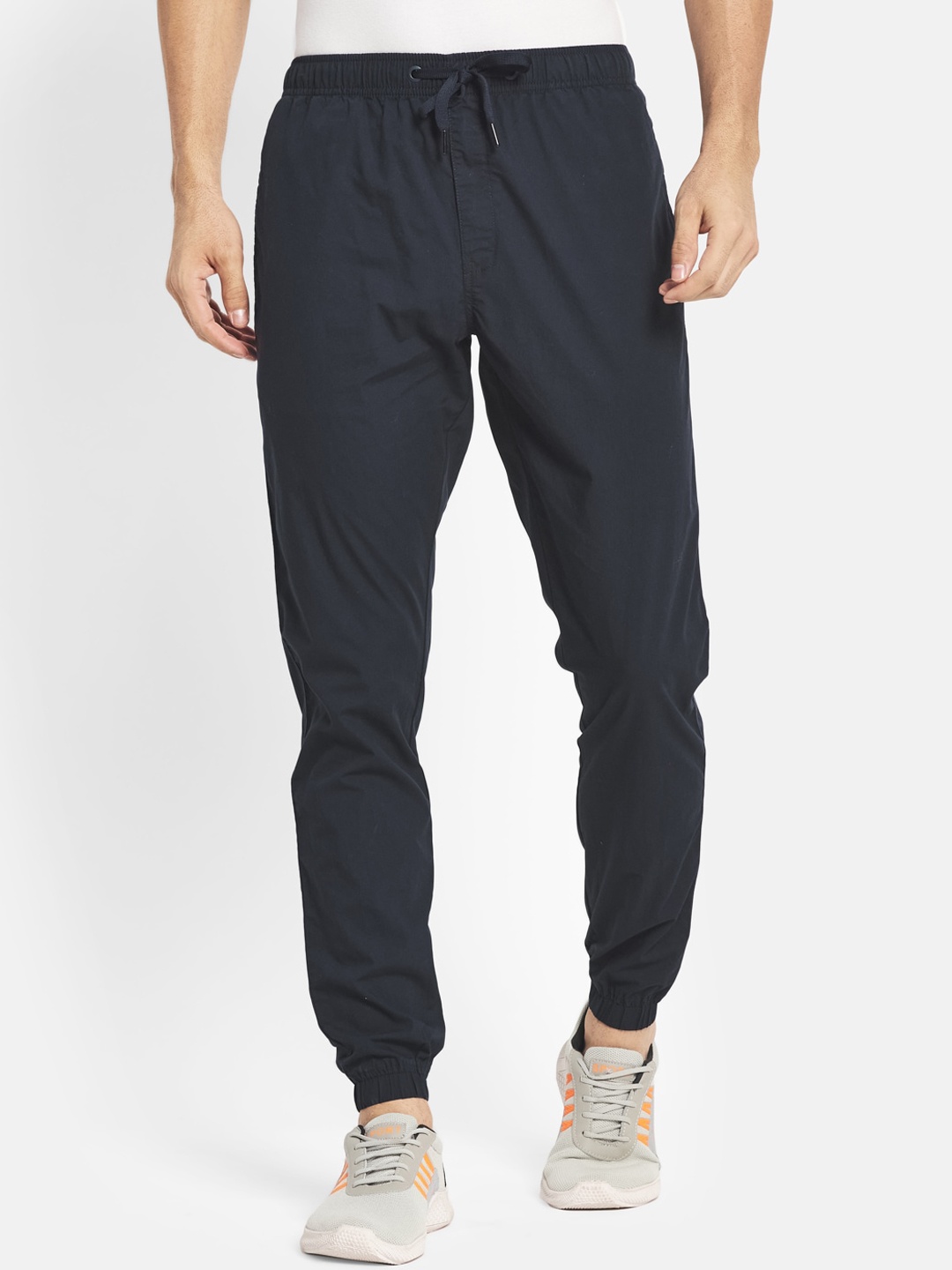 

Octave Men Navy Blue Solid Cotton Track Pants