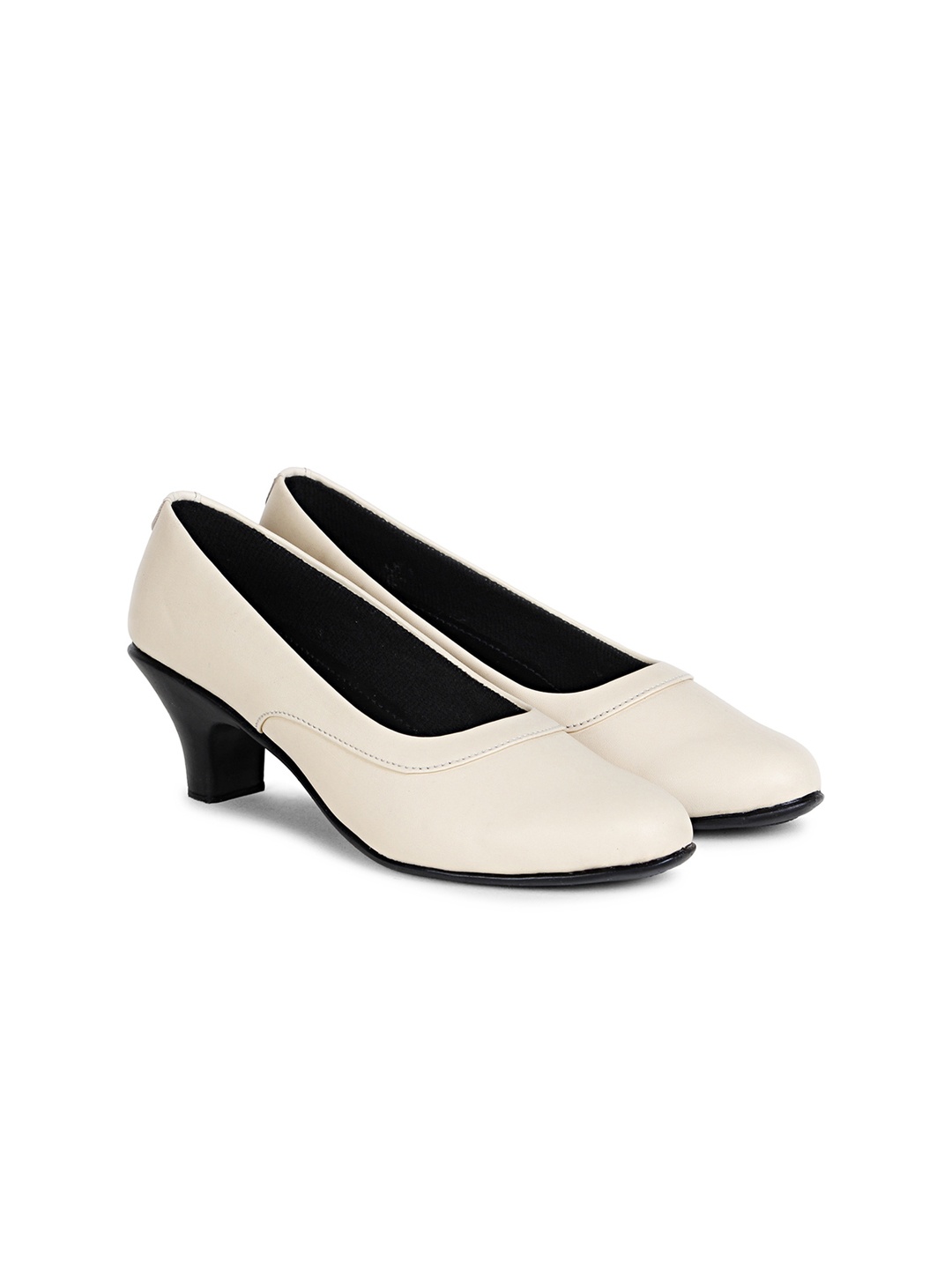 

Krafter Women Beige Formal Kitten Pumps