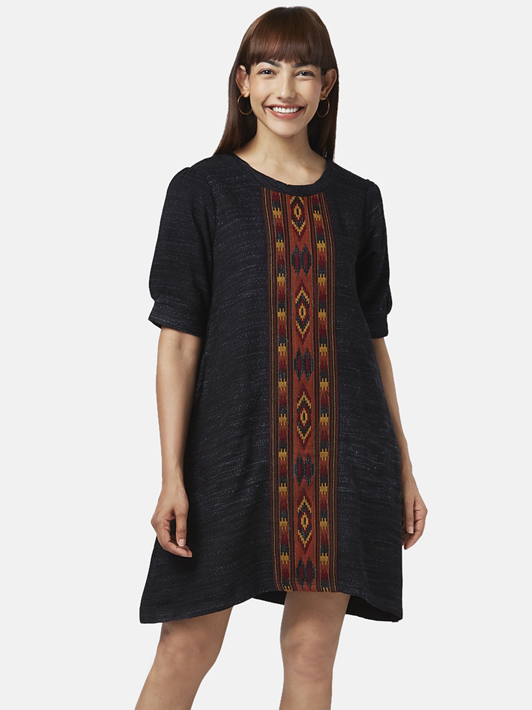 

AKKRITI BY PANTALOONS Women Black A-Line Dress