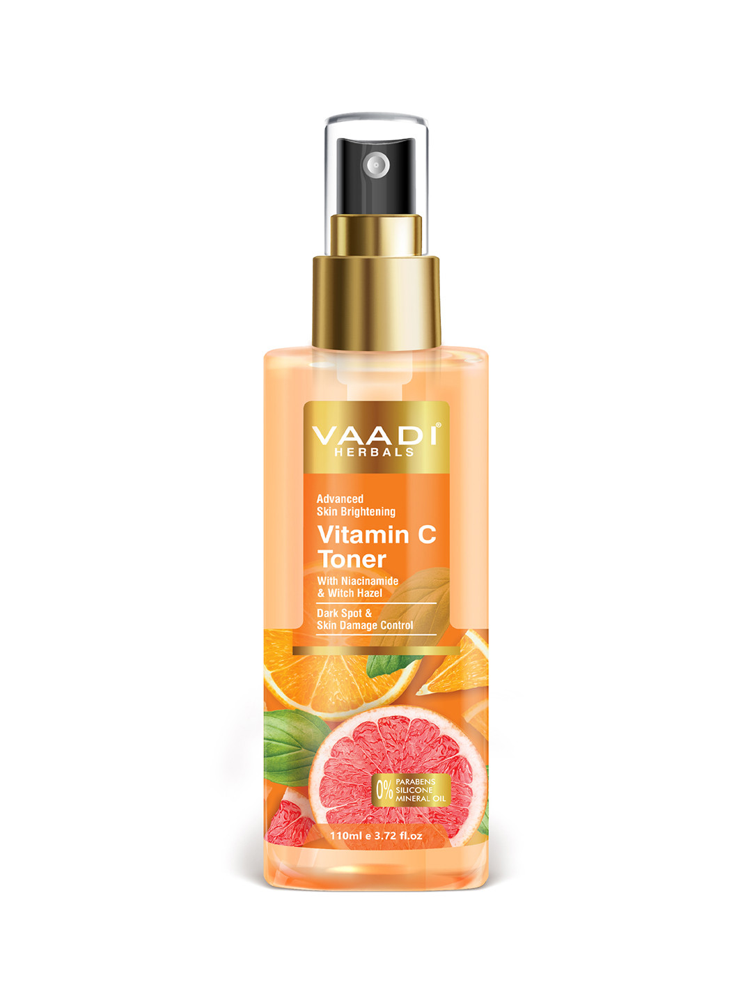 

Vaadi Herbals Vitamin C Face Toner - Tighten Pores & Brightens Skin - Alcohol Free - 110ml, Orange