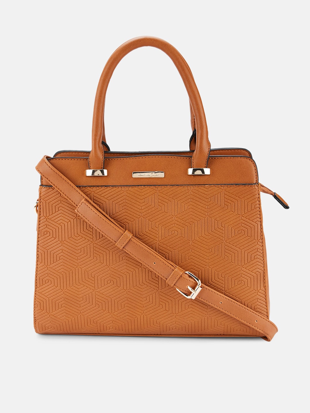 

Forever Glam by Pantaloons Tan Textured PU Structured Handheld Bag