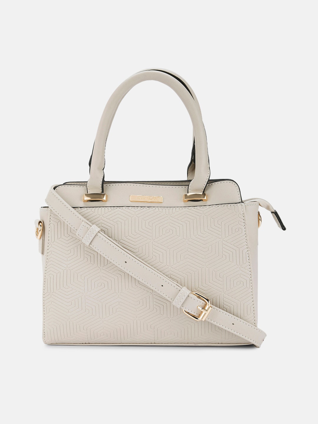 

Forever Glam by Pantaloons Off White Textured PU Structured Handheld Bag