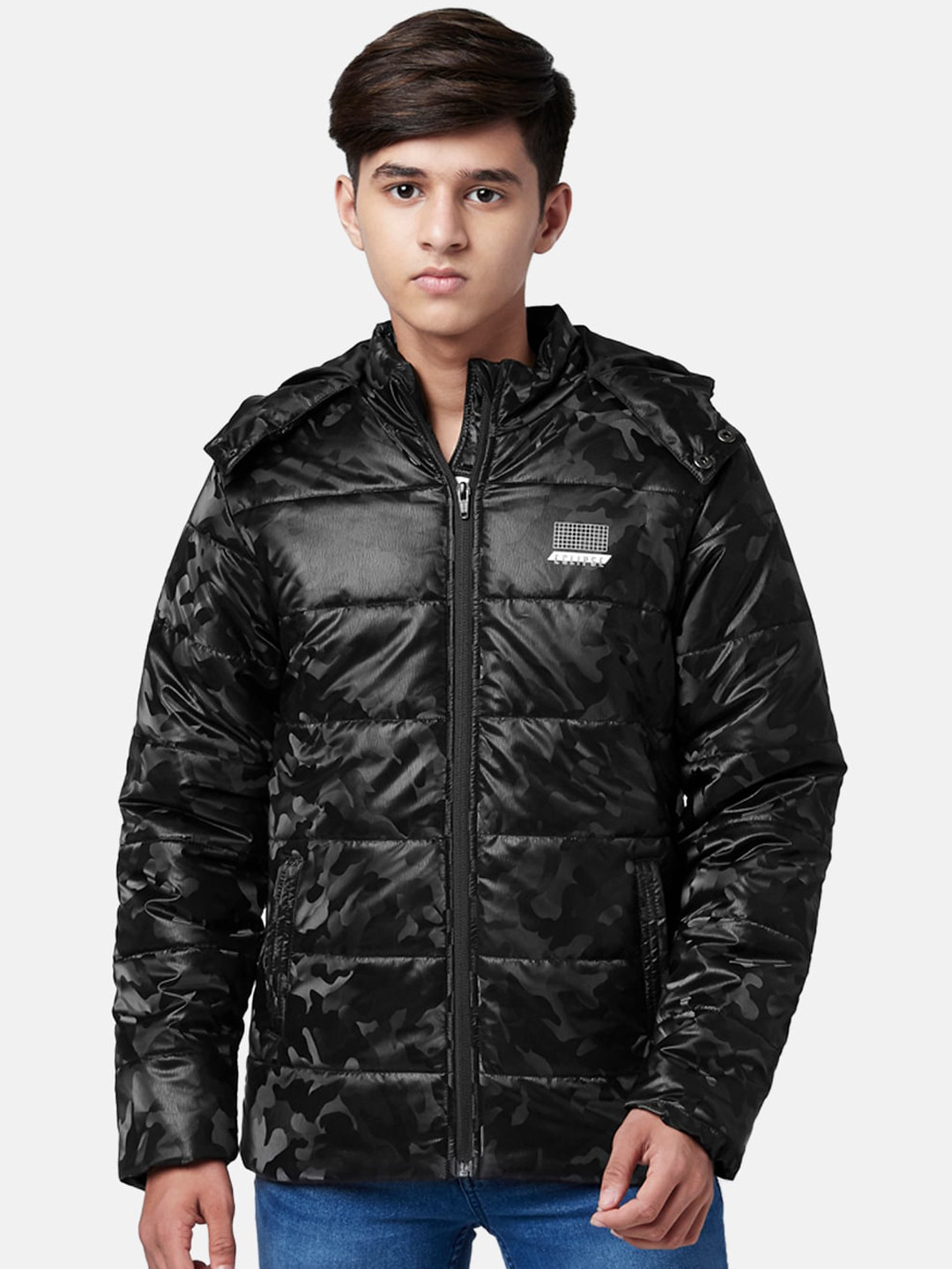 

Coolsters by Pantaloons Boys Black Camouflage Quilted Jacket