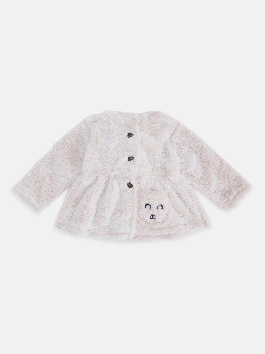 

Pantaloons Baby Girls Pink Crop Open Front Jacket
