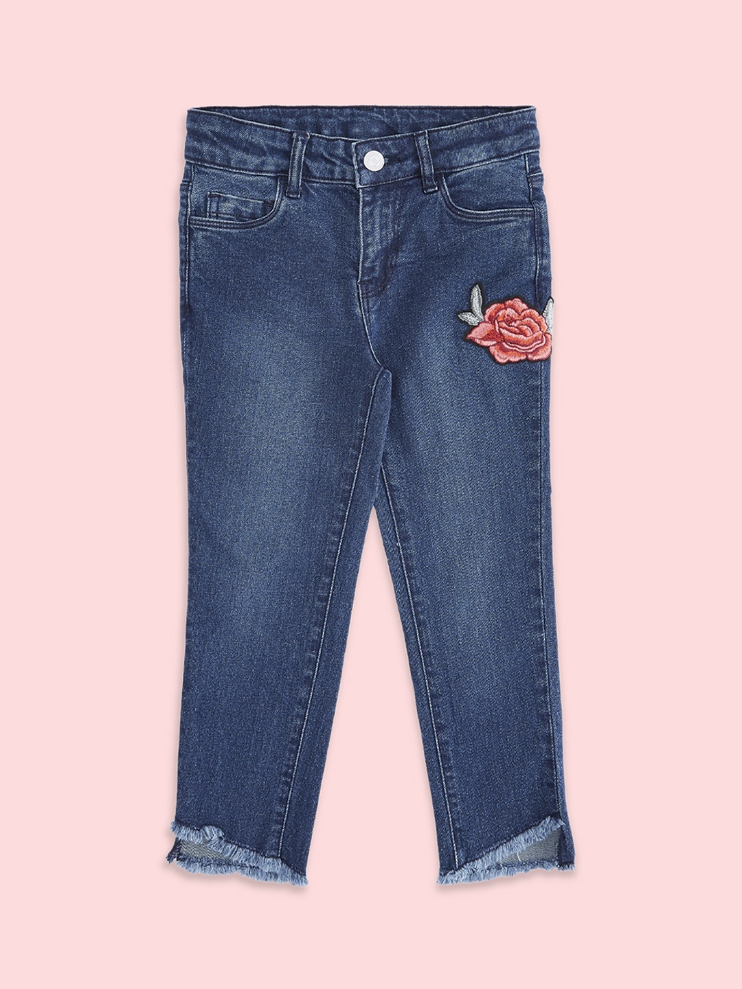 

Pantaloons Junior Girls Blue Flared Light Fade Cotton Jeans