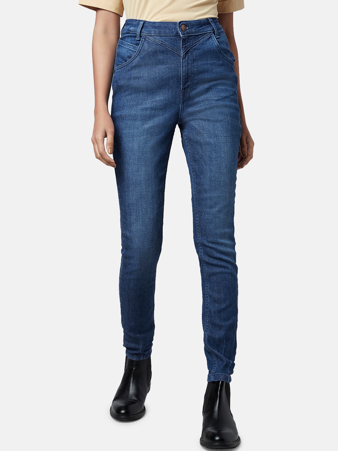 

SF JEANS by Pantaloons Women Blue Skinny Fit High-Rise Light Fade Jeans