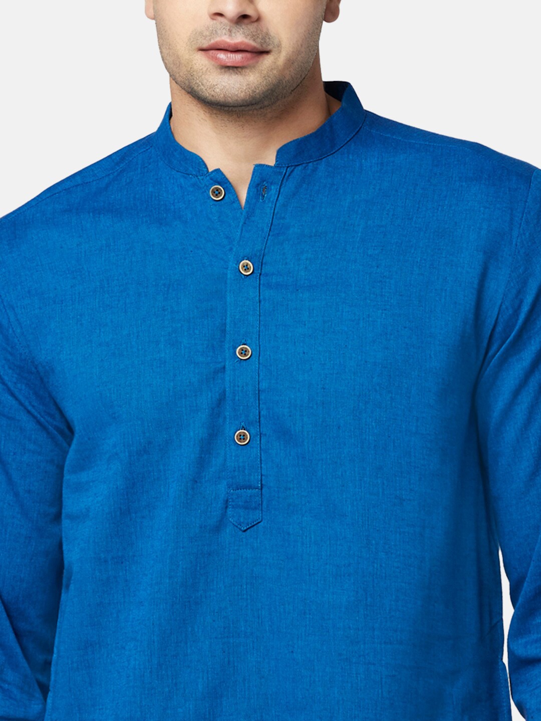 

indus route by Pantaloons Men Blue Solid Kurta