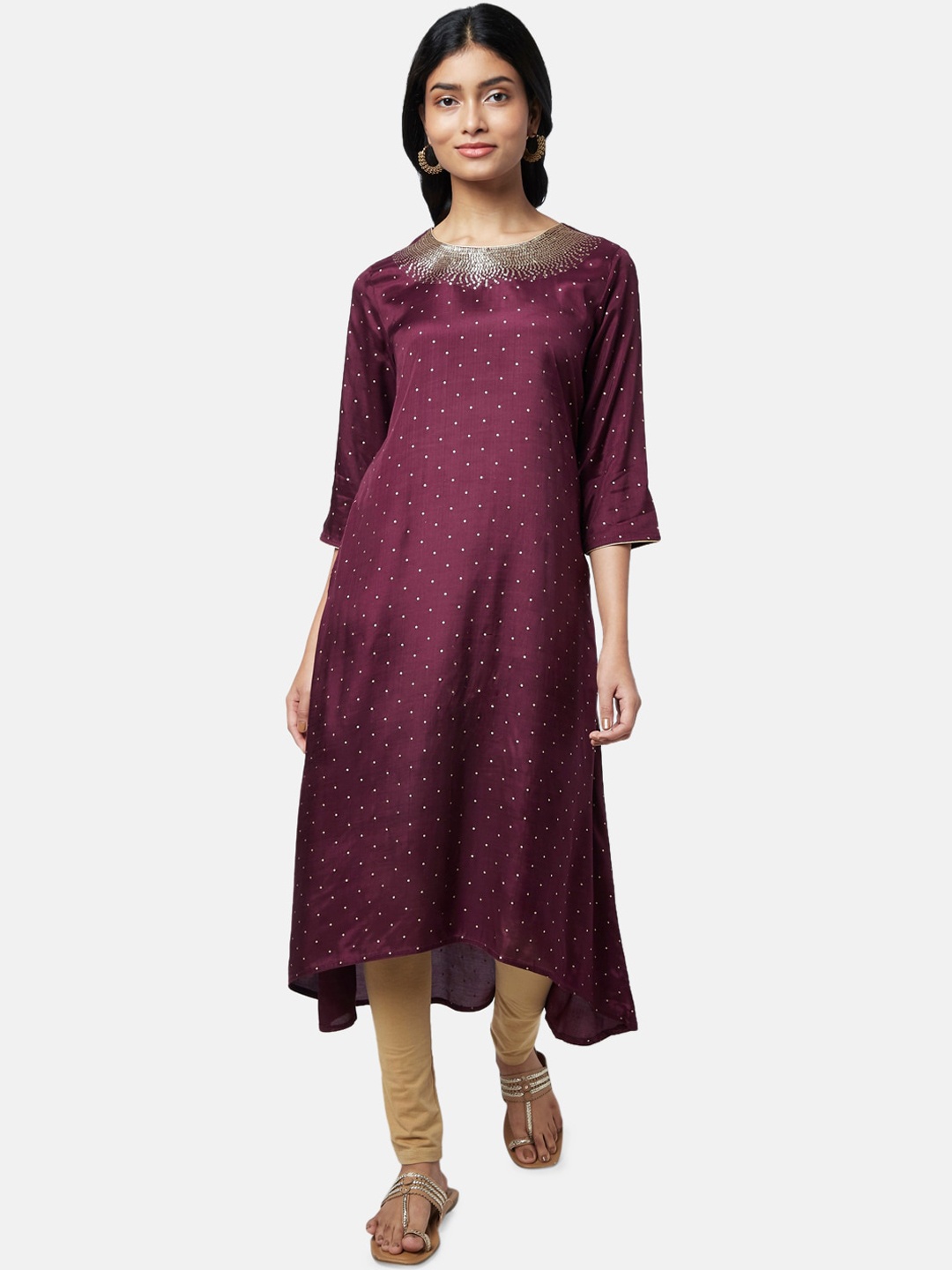 

RANGMANCH BY PANTALOONS Women Maroon Kurta