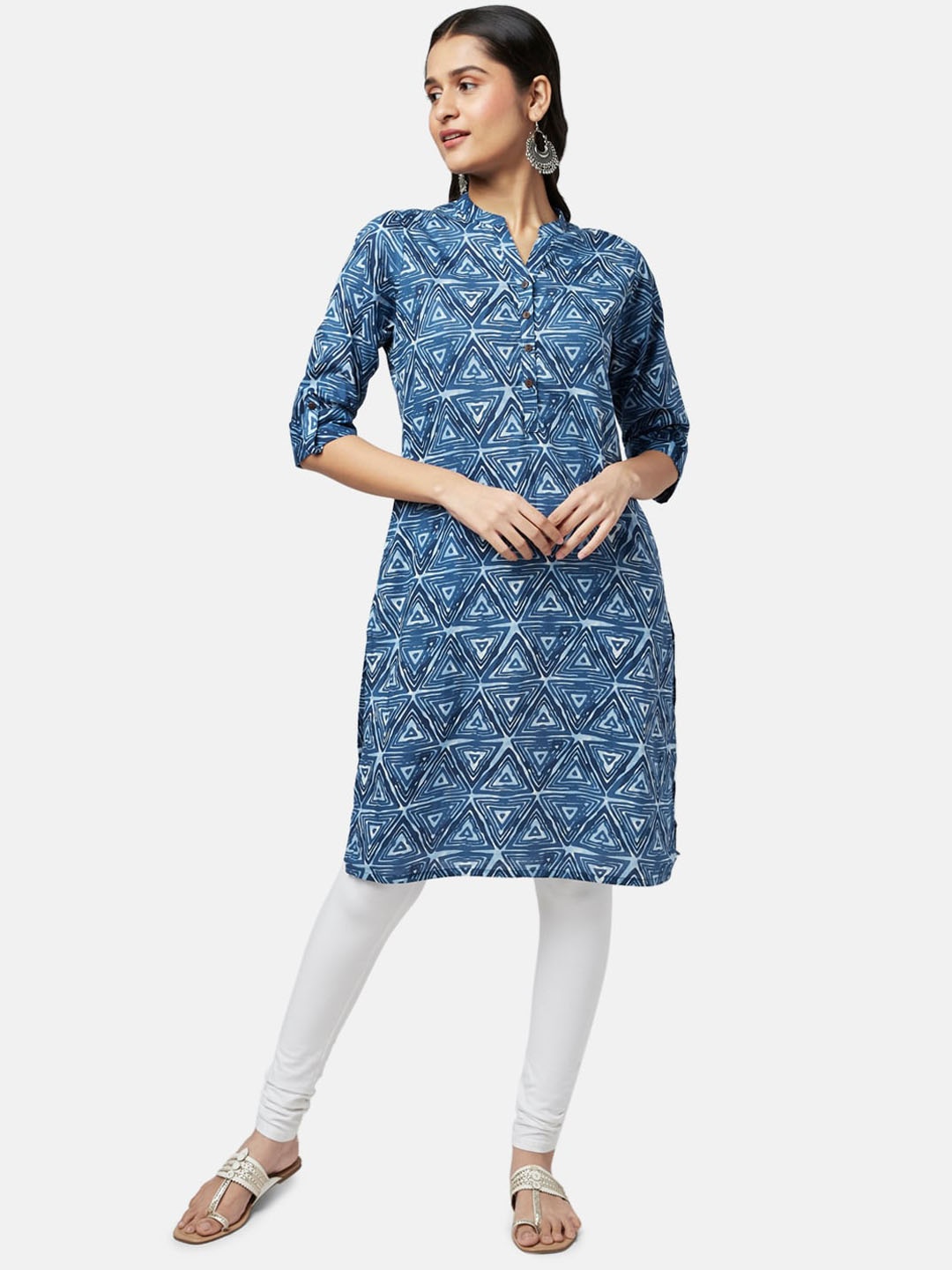 

RANGMANCH BY PANTALOONS Women Blue Ethnic Motifs Printed Kurta