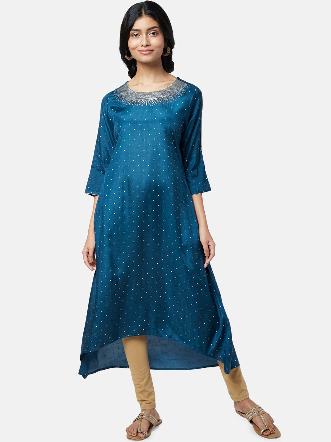 

RANGMANCH BY PANTALOONS Women Blue Geometric Kurta