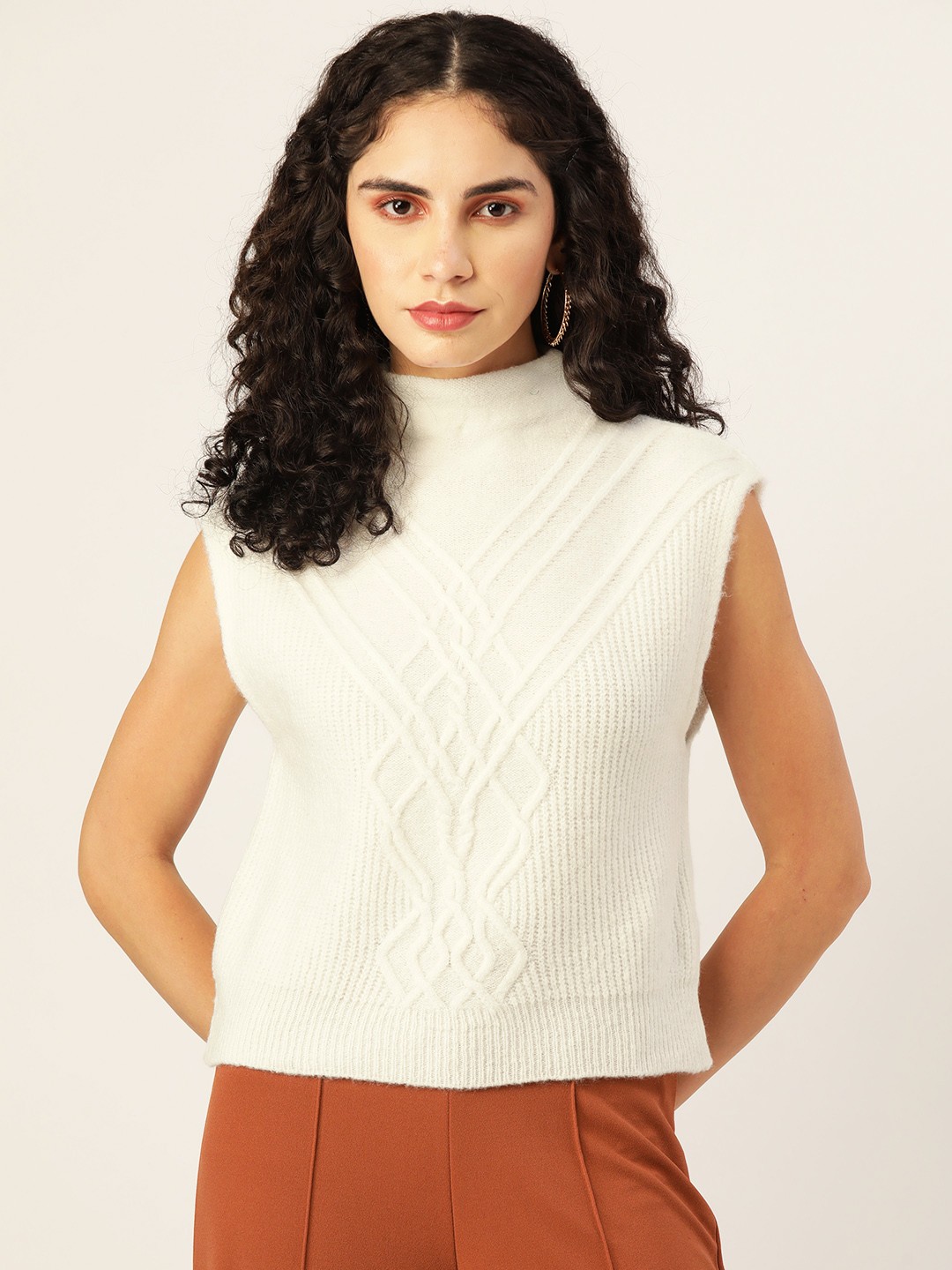 

Koton Women White Self-Design Pullover